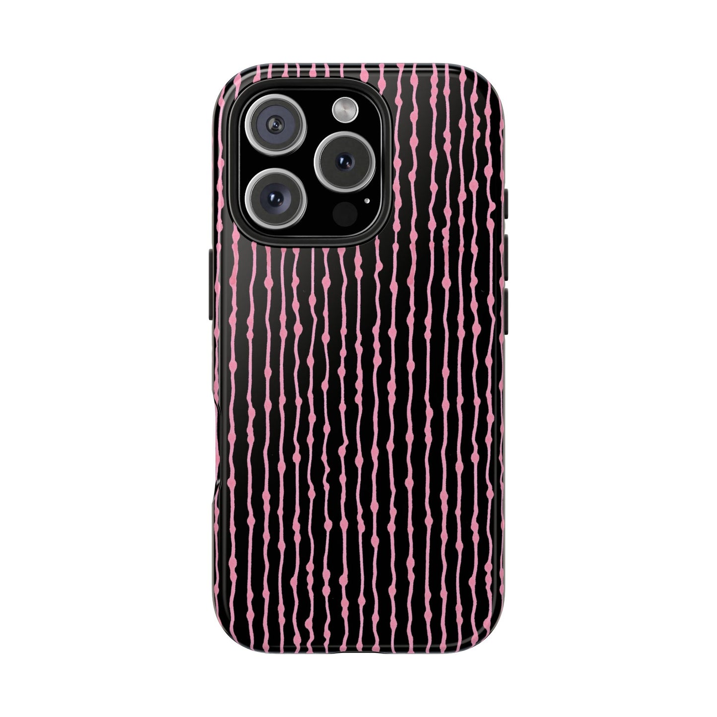 Faux Seersucker Black / Pink Phone Case