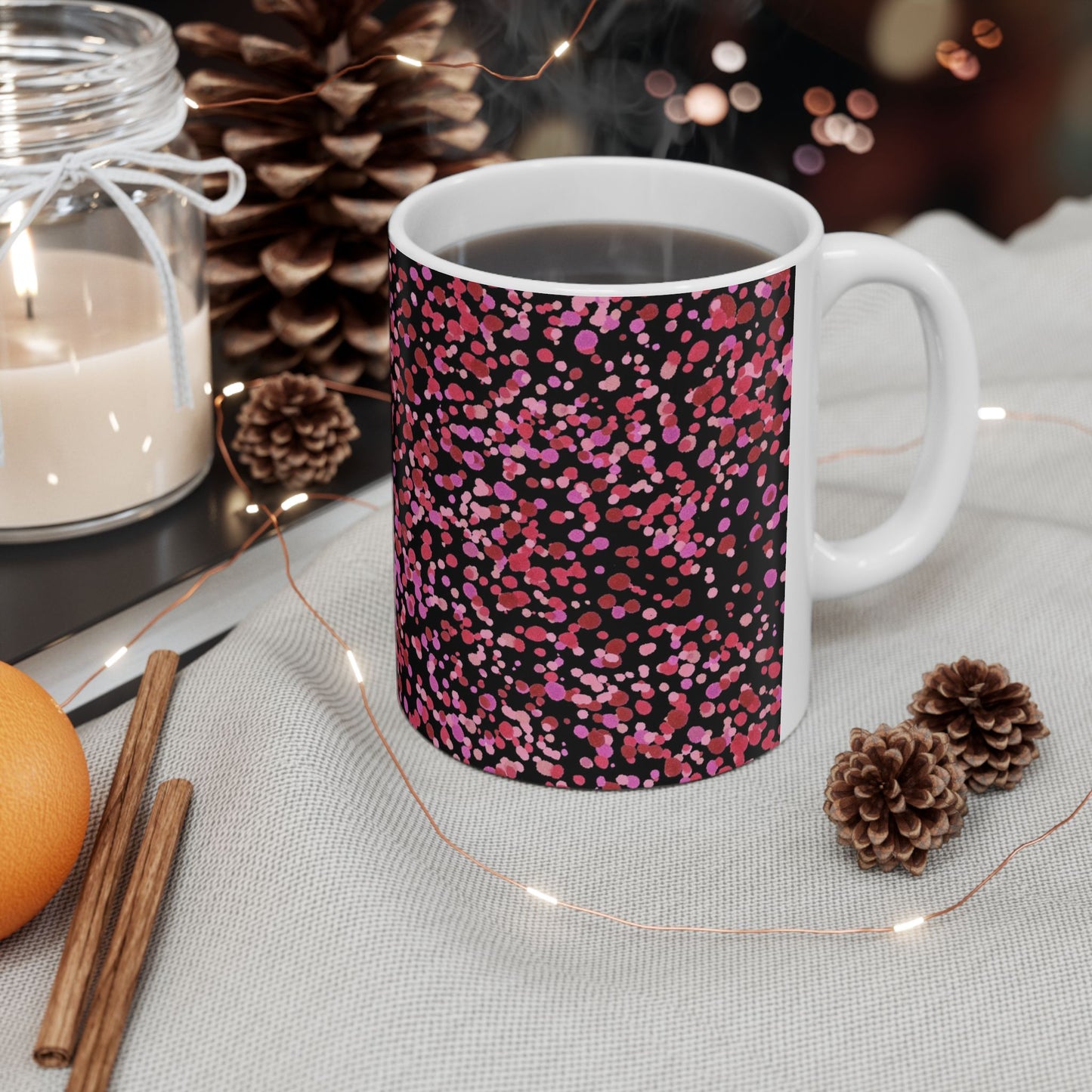 Confetti Black / Pink Cup
