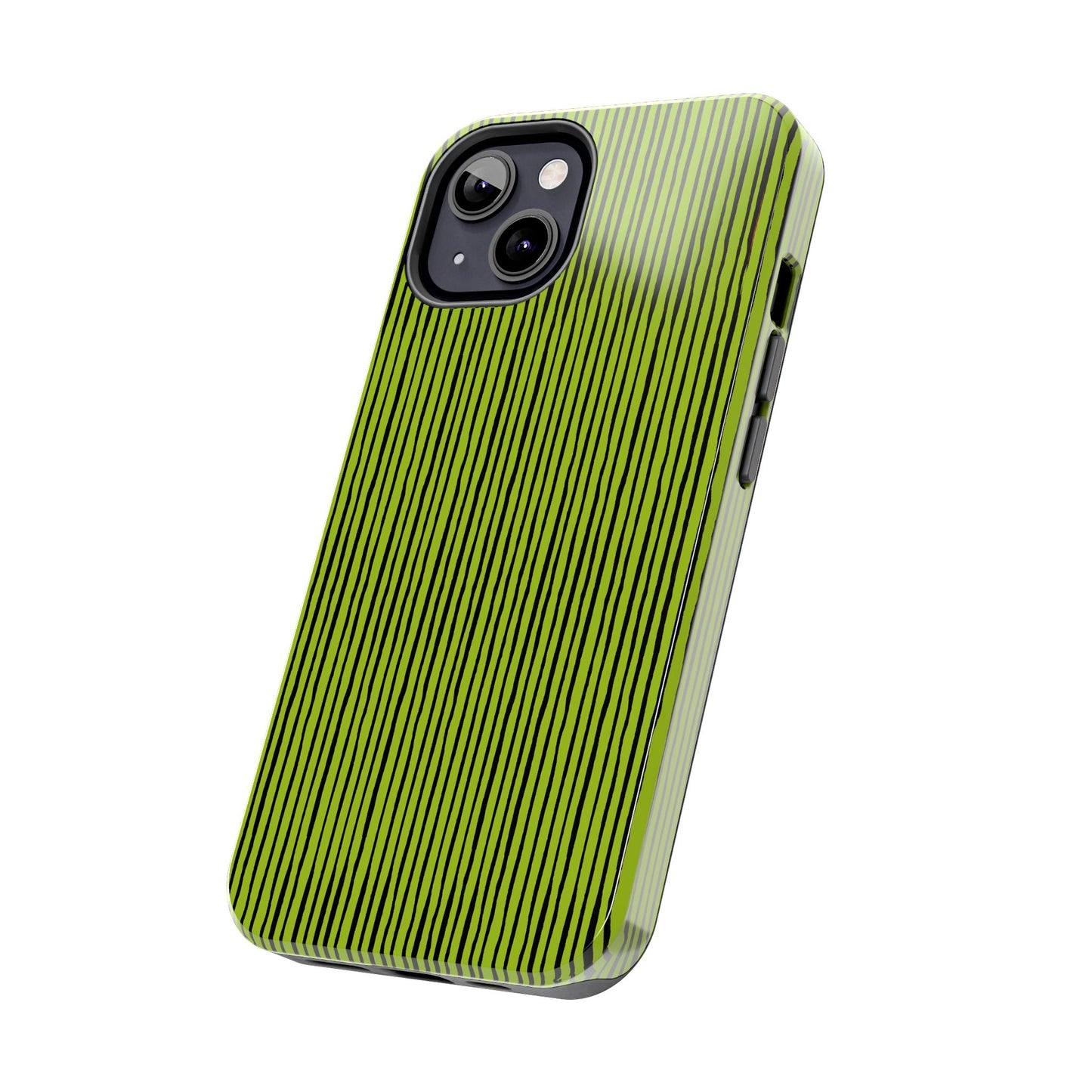 Quirky Pin Stripe Green / Black Phone Case