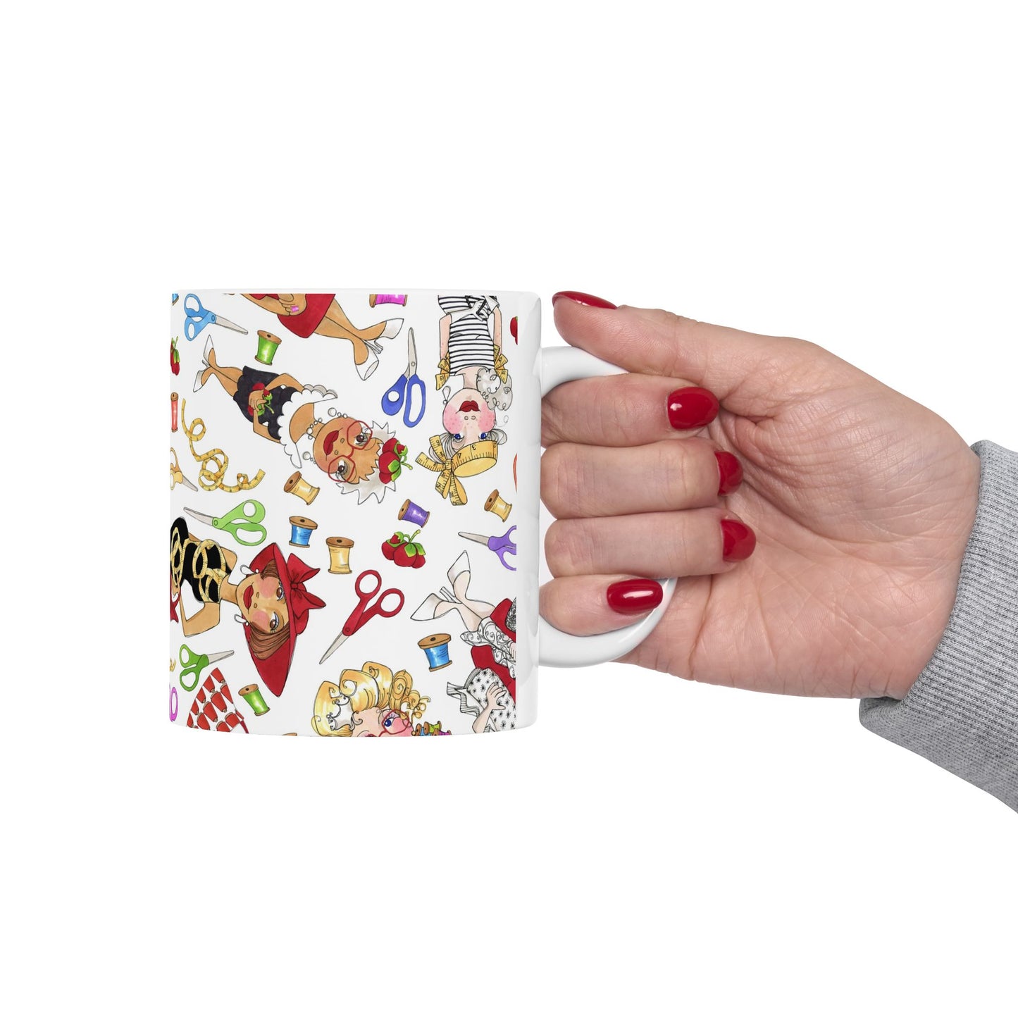 Sew Tossed White Cup