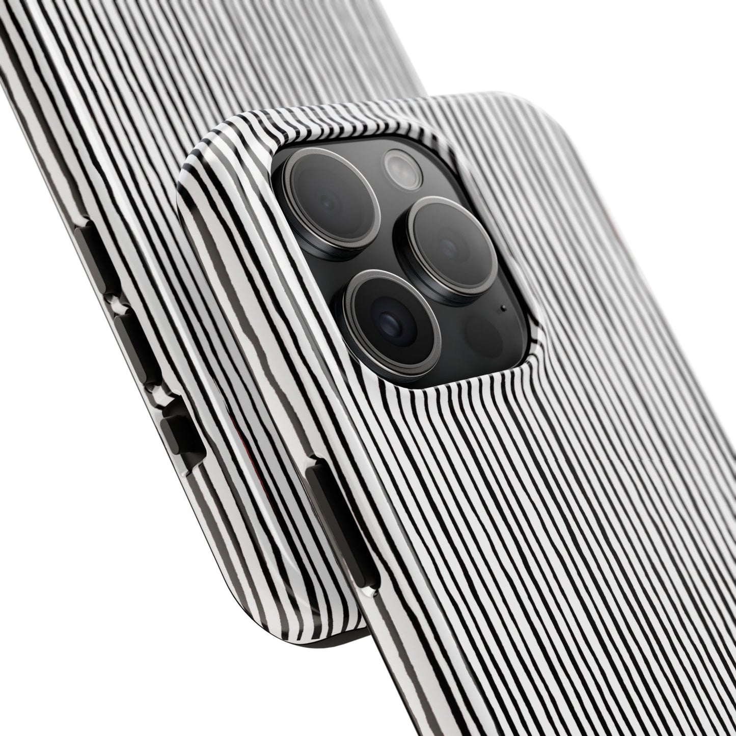 Quirky Pin Stripe White / Black Phone Case