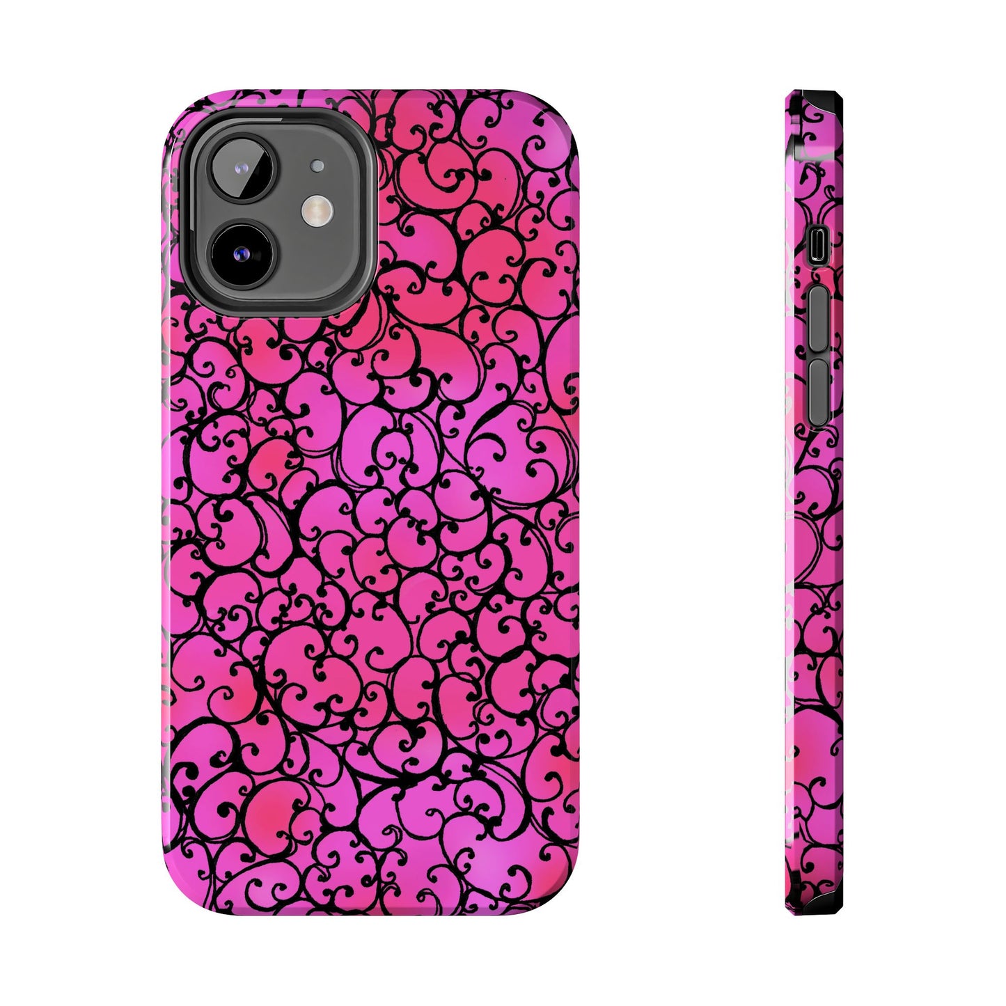 Scrollie Cerise / Black Phone Case