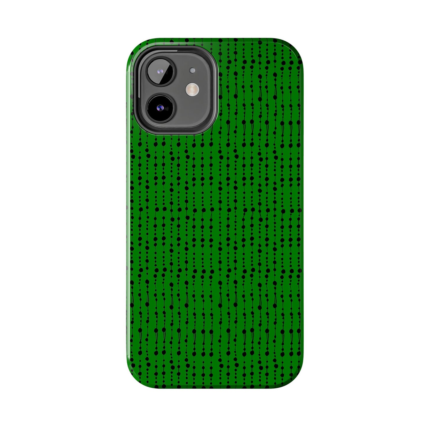Beaded Curtain Green / Black Phone Case