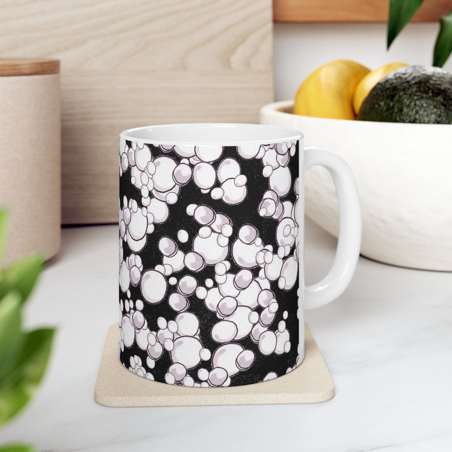 Bubble Dots Black Cup