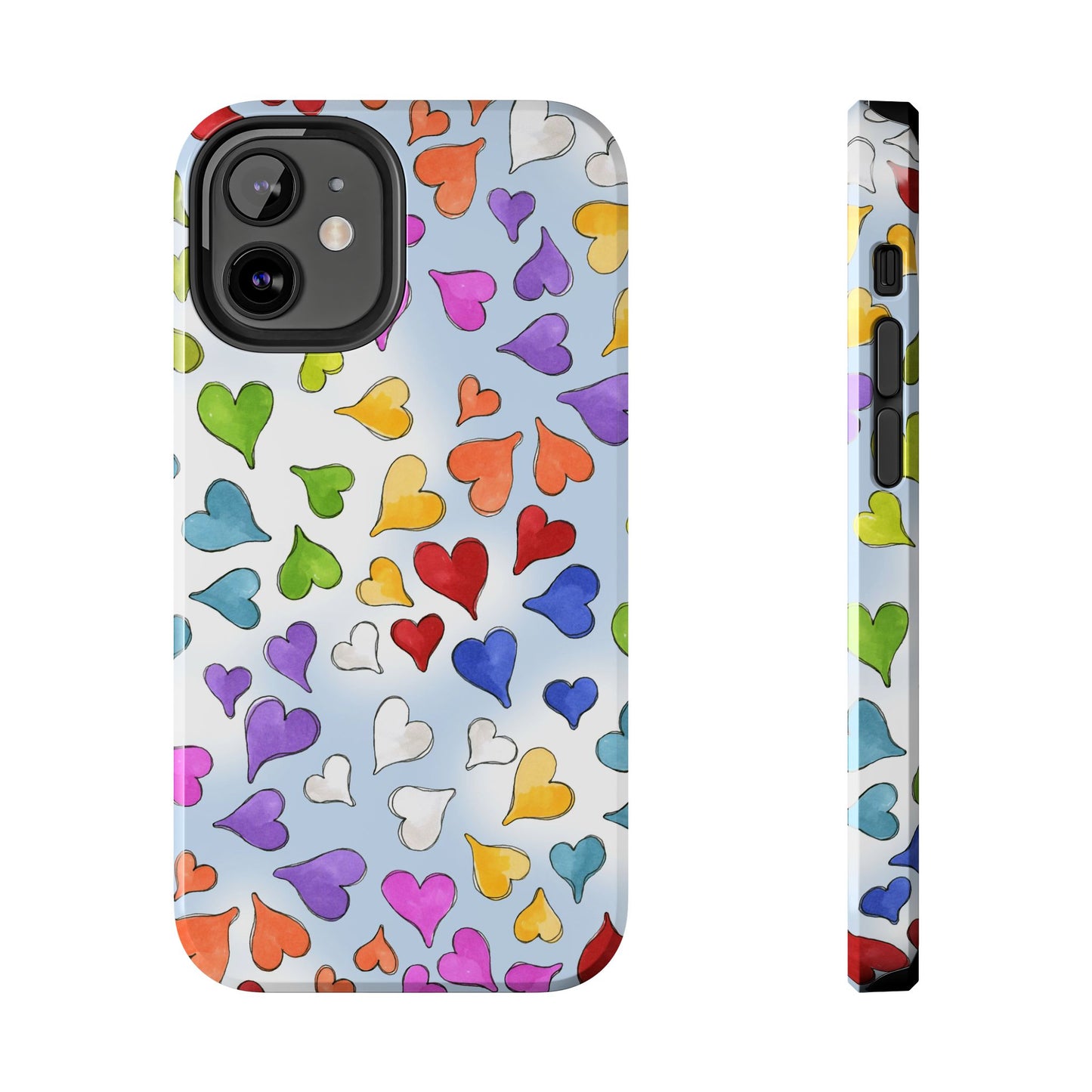 Happy Hearts Blue Sky Phone Case