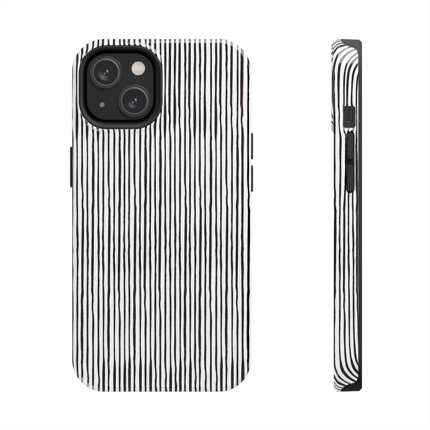 Quirky Pin Stripe White / Black Phone Case
