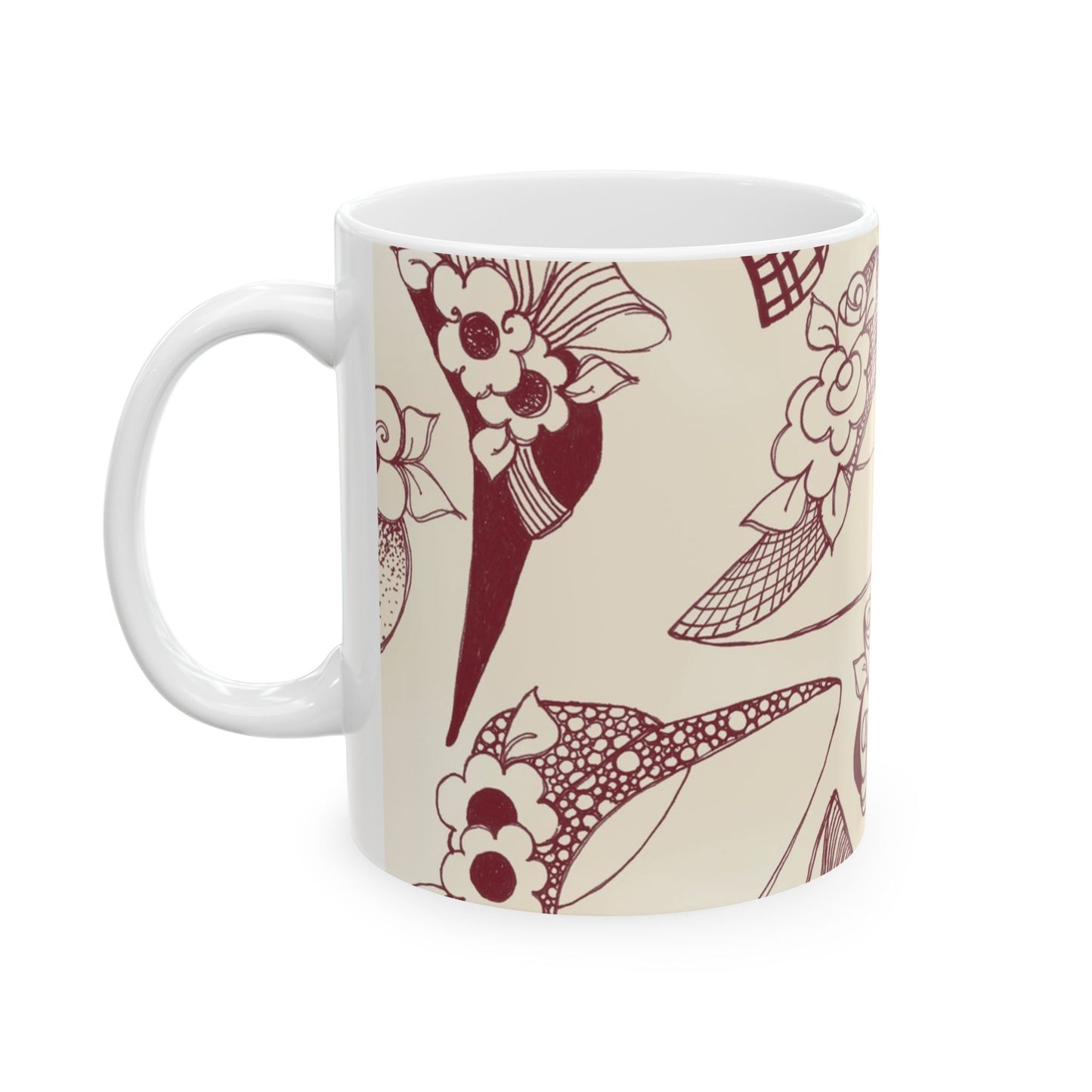 Millinery Ivory / Red Cup