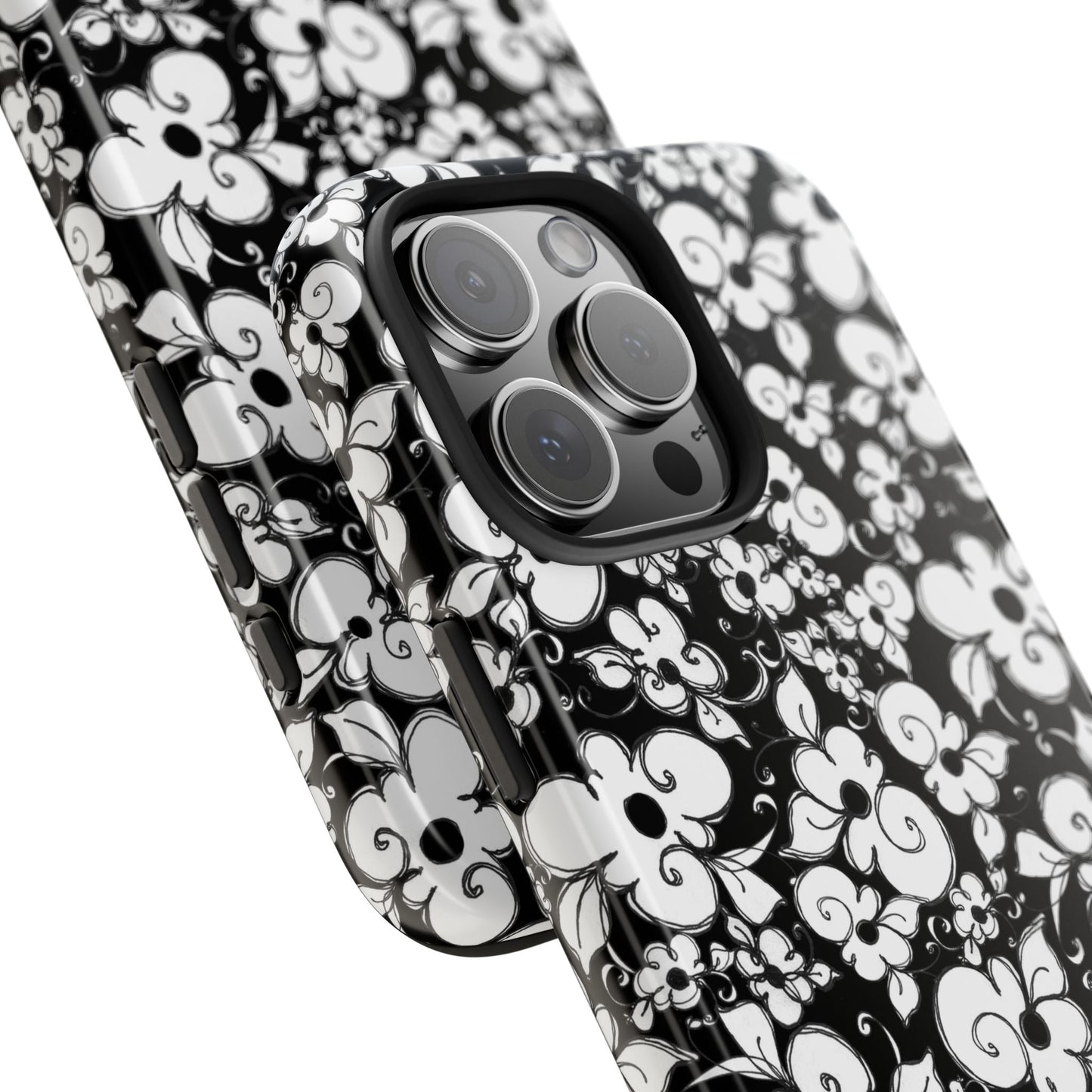 Dog Daisies Black Phone Case
