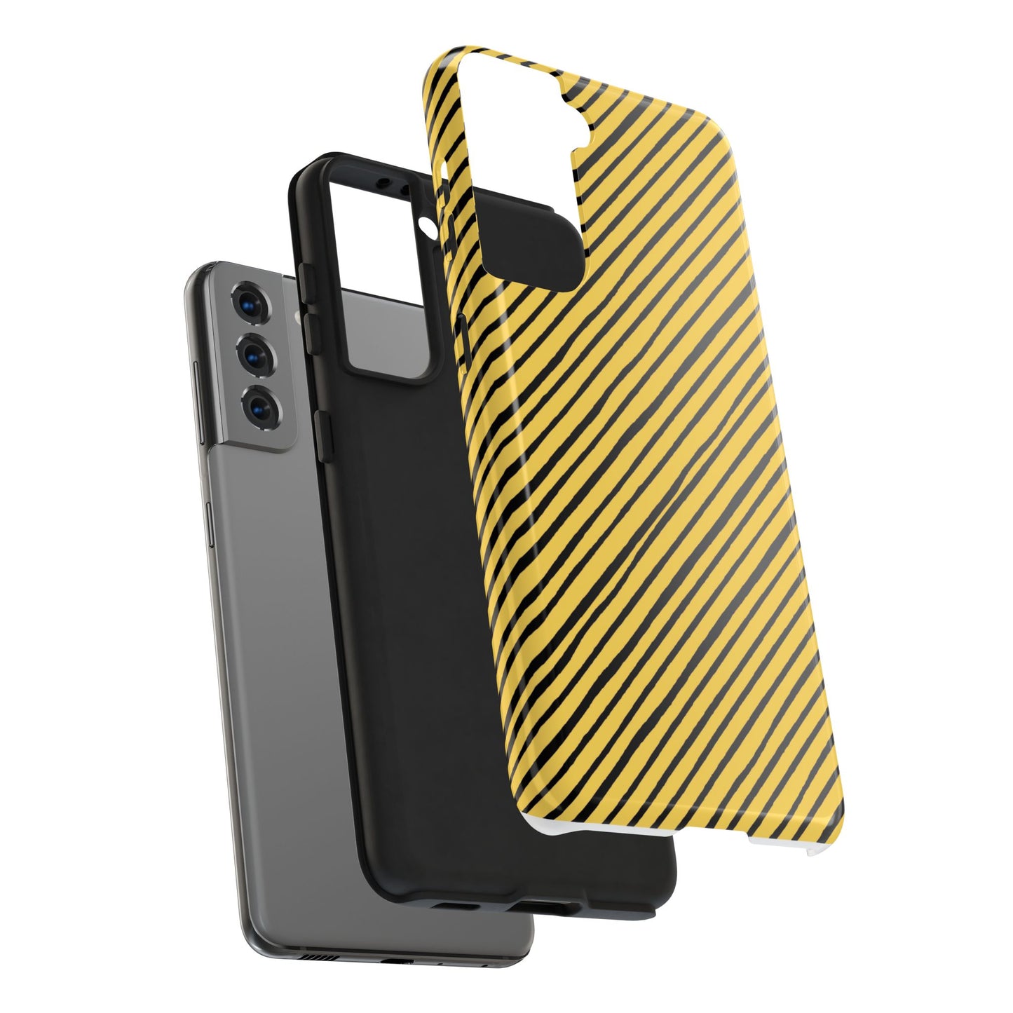 Quirky Bias Stripe Yellow / Black Phone Case
