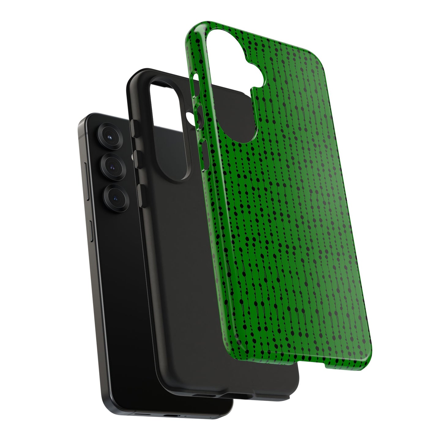 Beaded Curtain Green / Black Phone Case