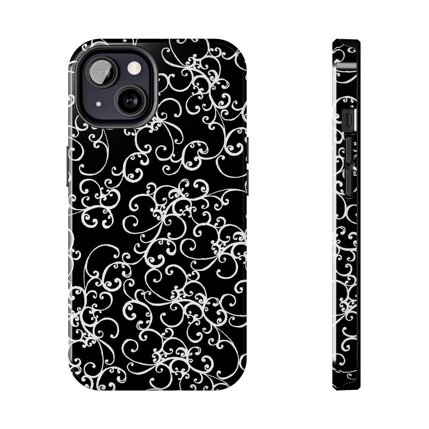 Elegant Scroll Black / White Phone Case