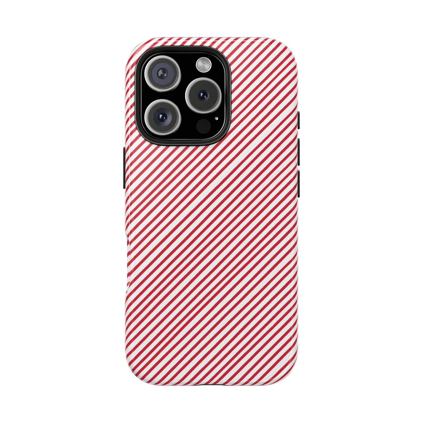 Diagonal Candy Stripe White / Red Phone Case