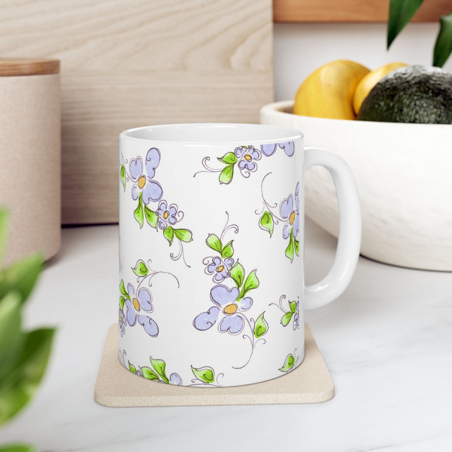 Forget Me Knots White Cup