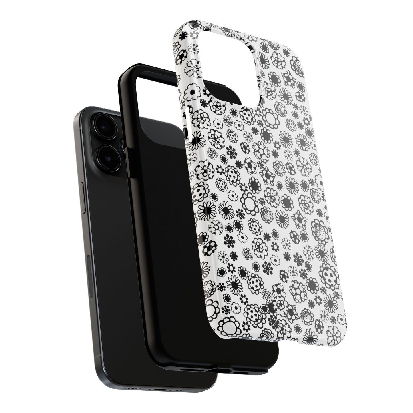 Posie Dots White / Black Phone Case