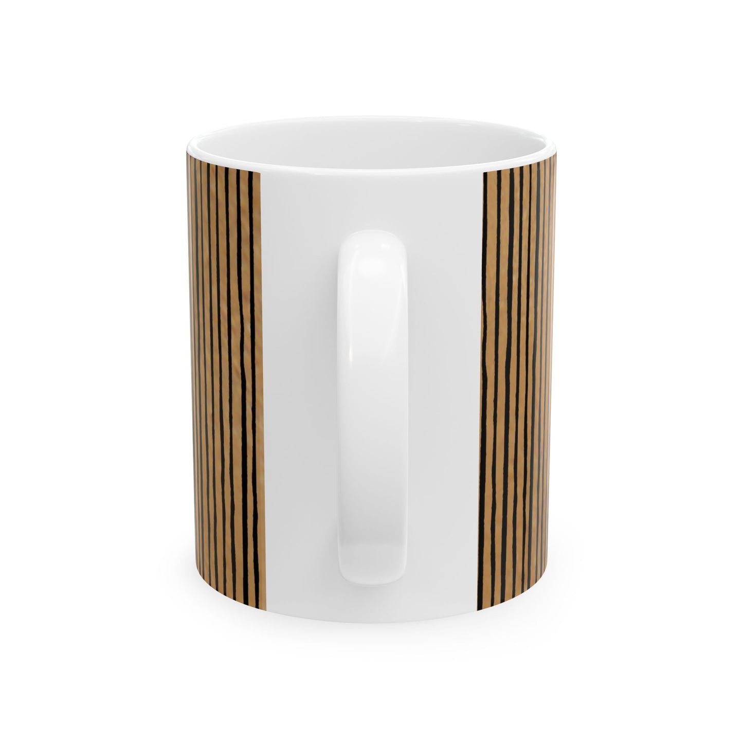 Quirky Pin Stripe Tan / Black Cup