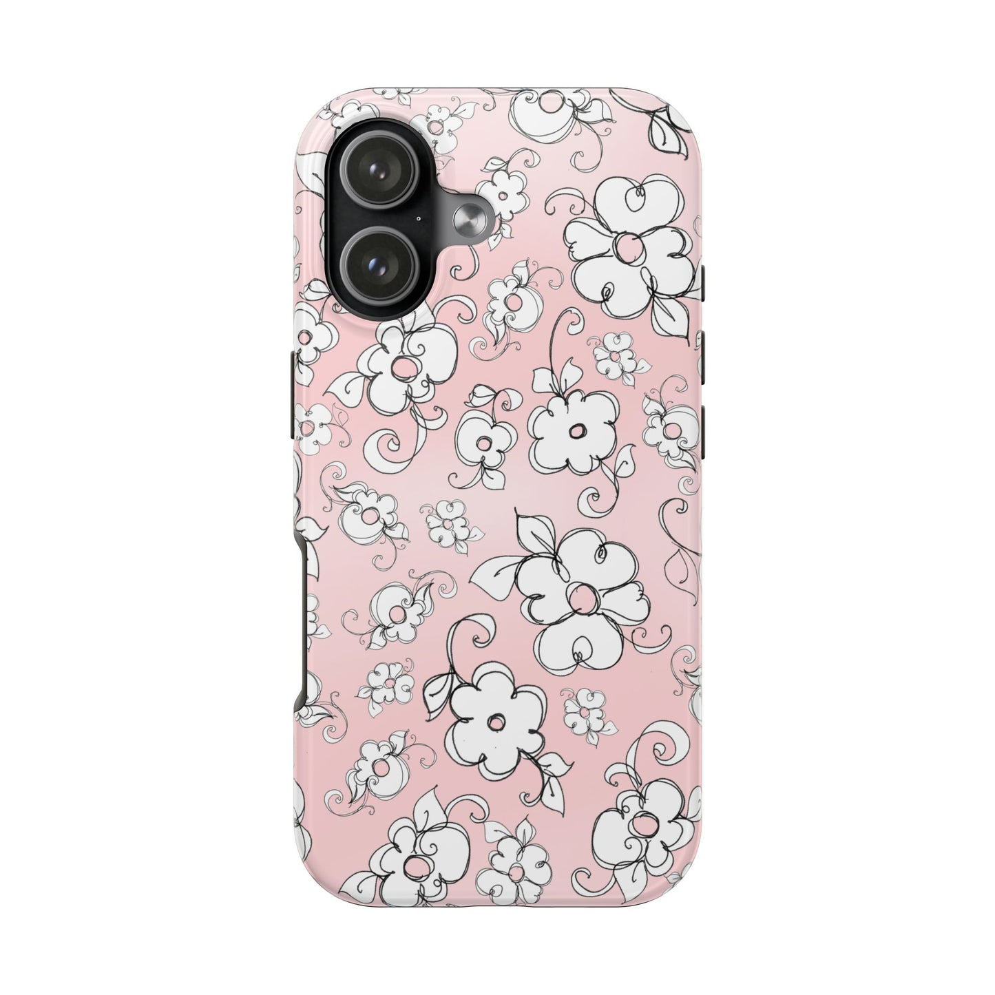 Lady Flowers Pink Sky Phone Case