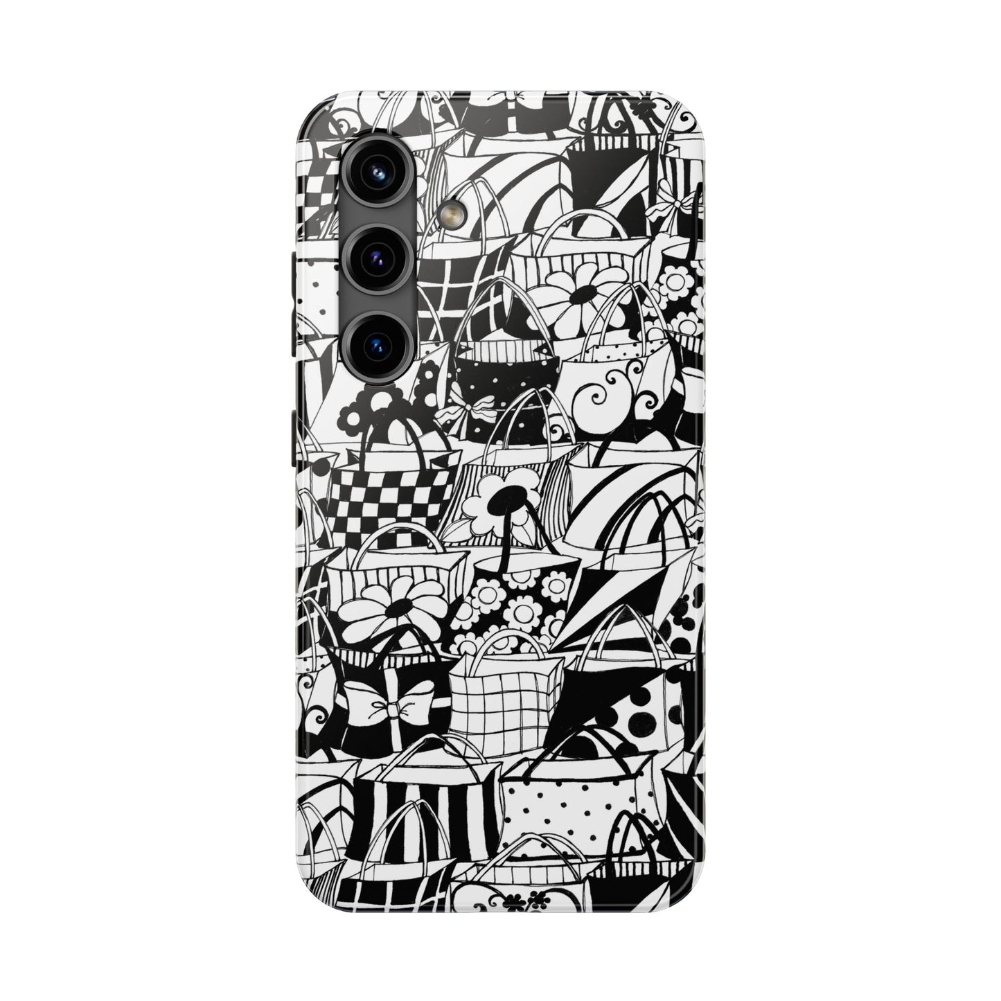 Totally Black / White Phone Case