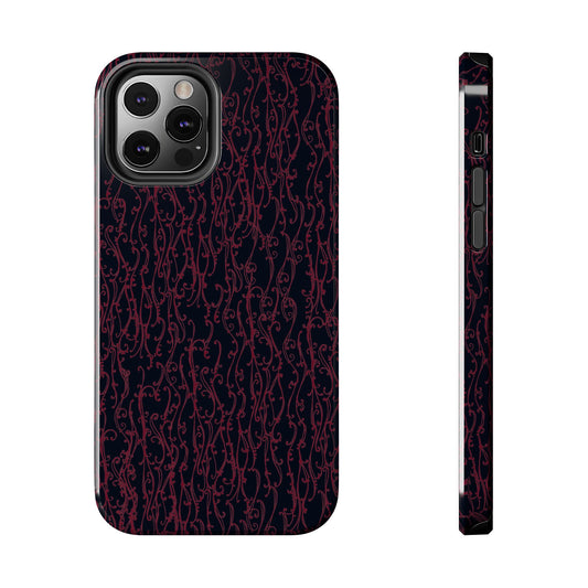 Swan Scroll Black / Red Phone Case