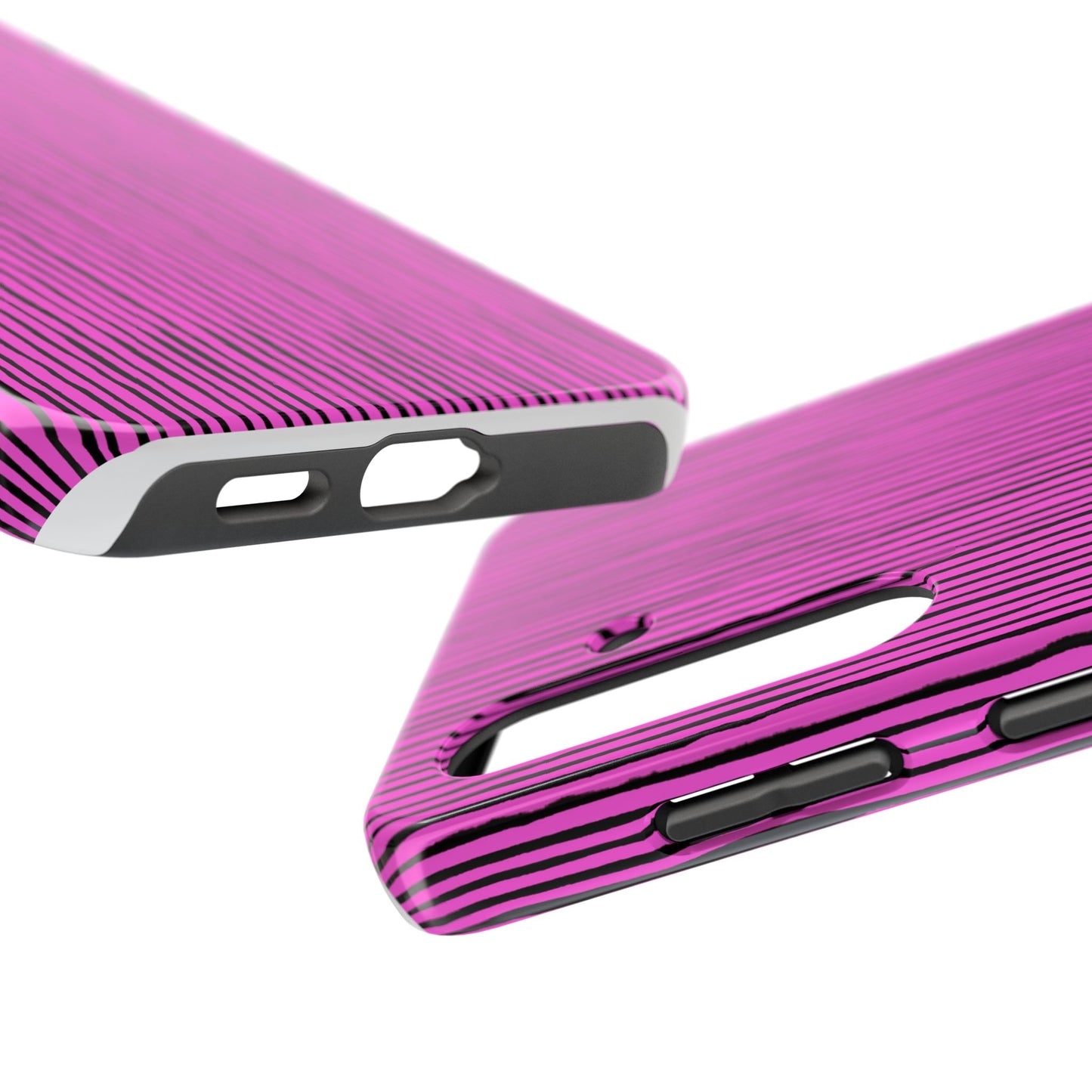 Quirky Pin Stripe Pink / Black Phone Case