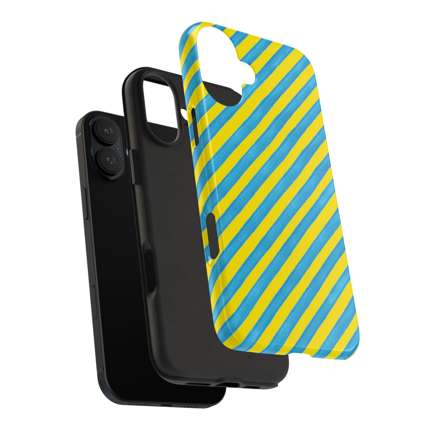 Bias Stripe Turquoise / Yellow Phone Case