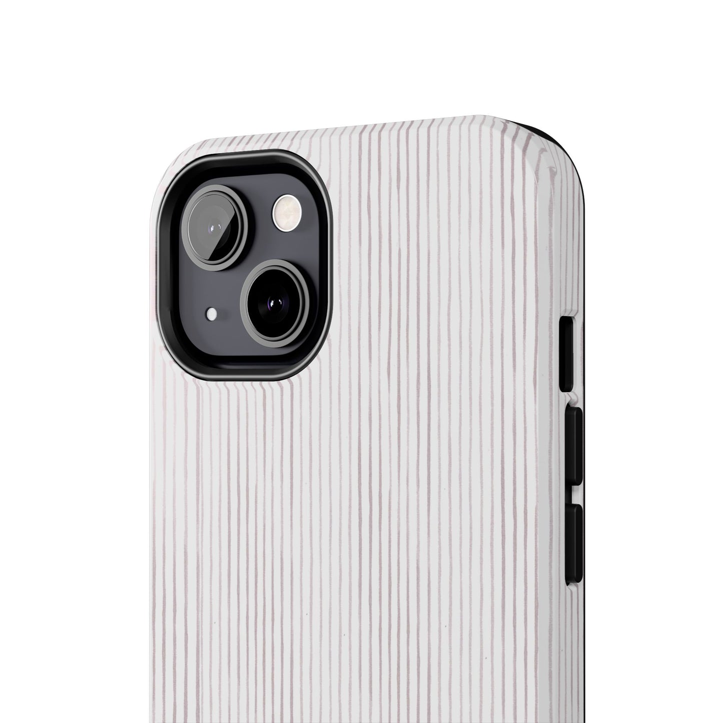 Happy Stripe White / Silver Phone Case