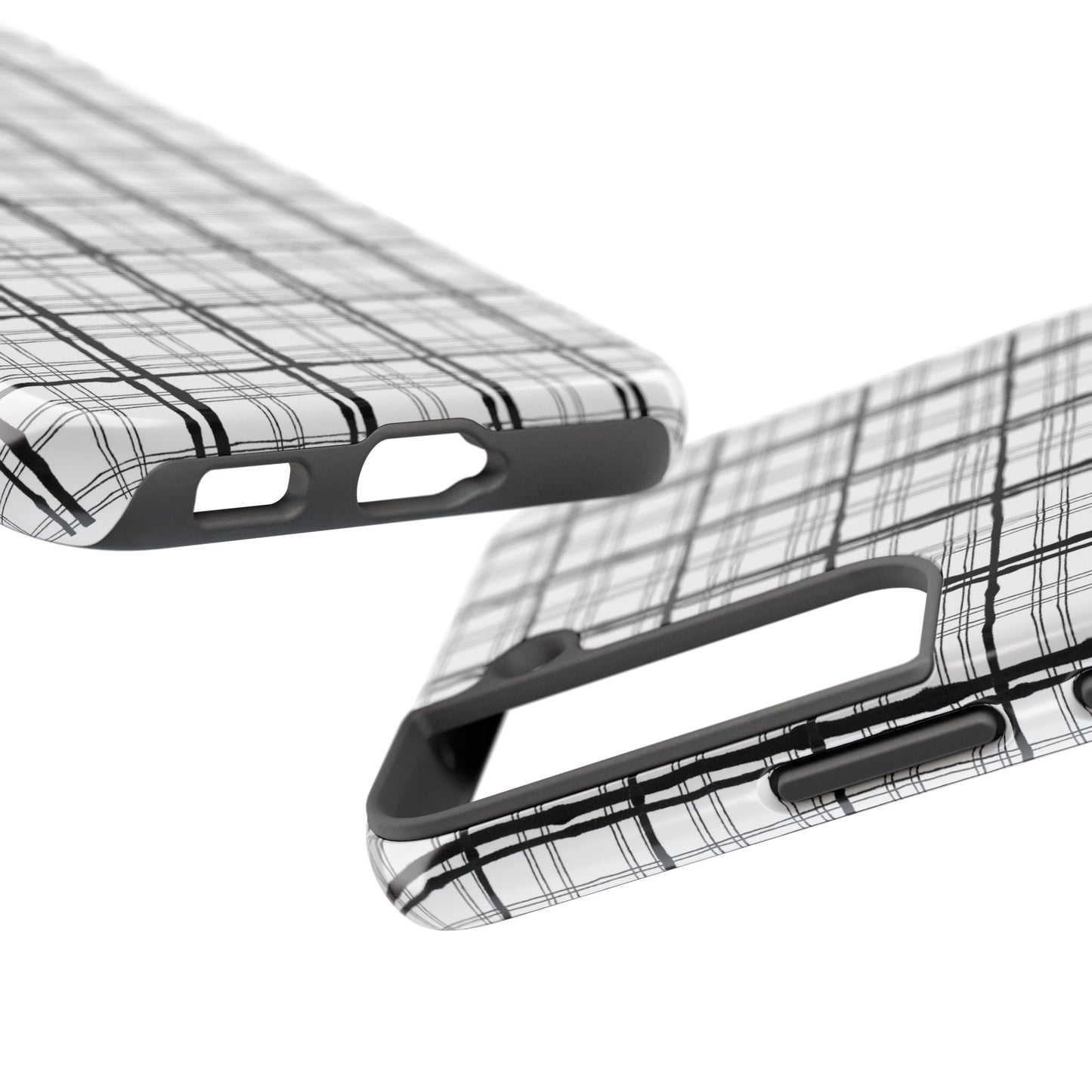 Sophistiplaid White / Black Phone Case