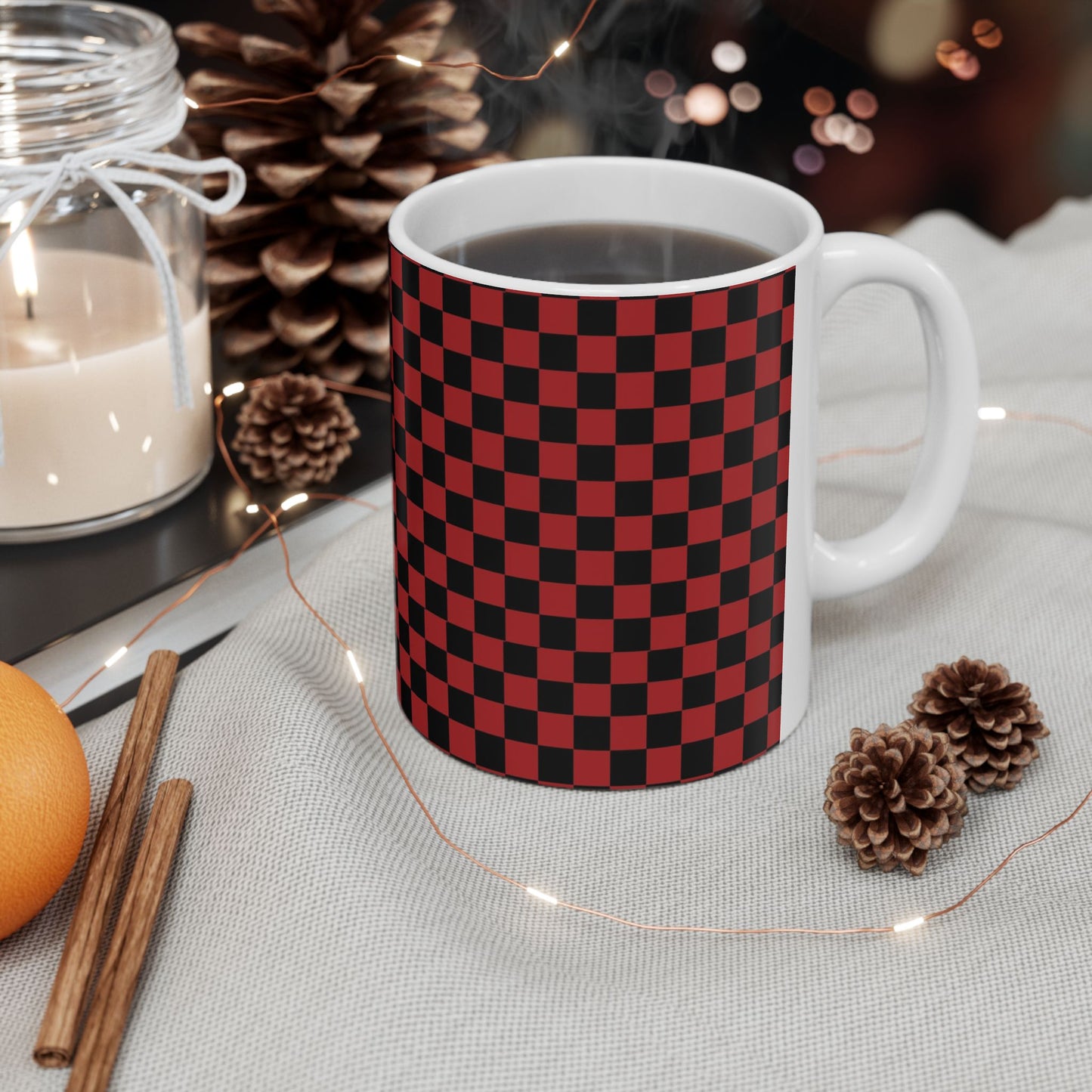 Checkerboard Red / Black Cup