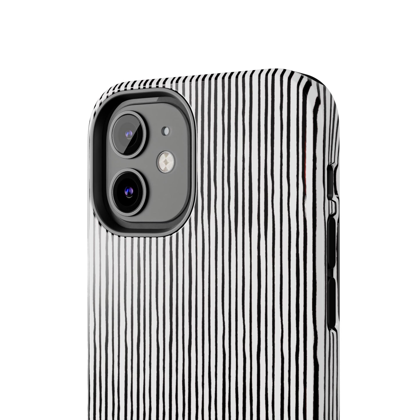 Quirky Pin Stripe White / Black Phone Case