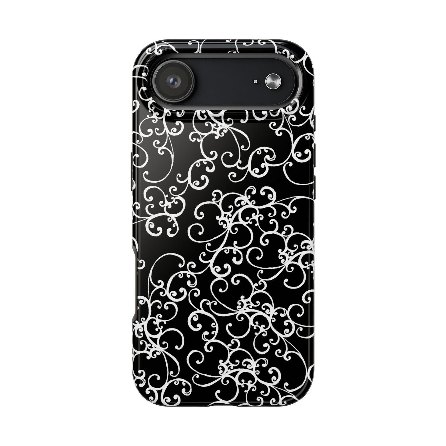 Elegant Scroll Black / White Phone Case