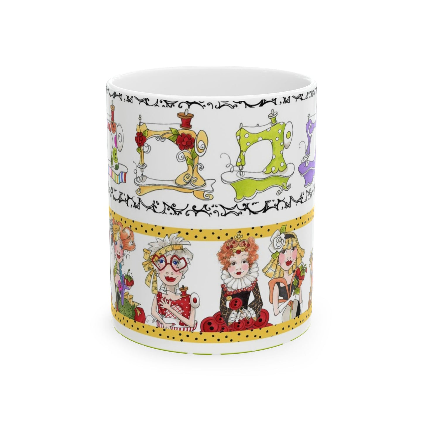 Curious Border White Cup