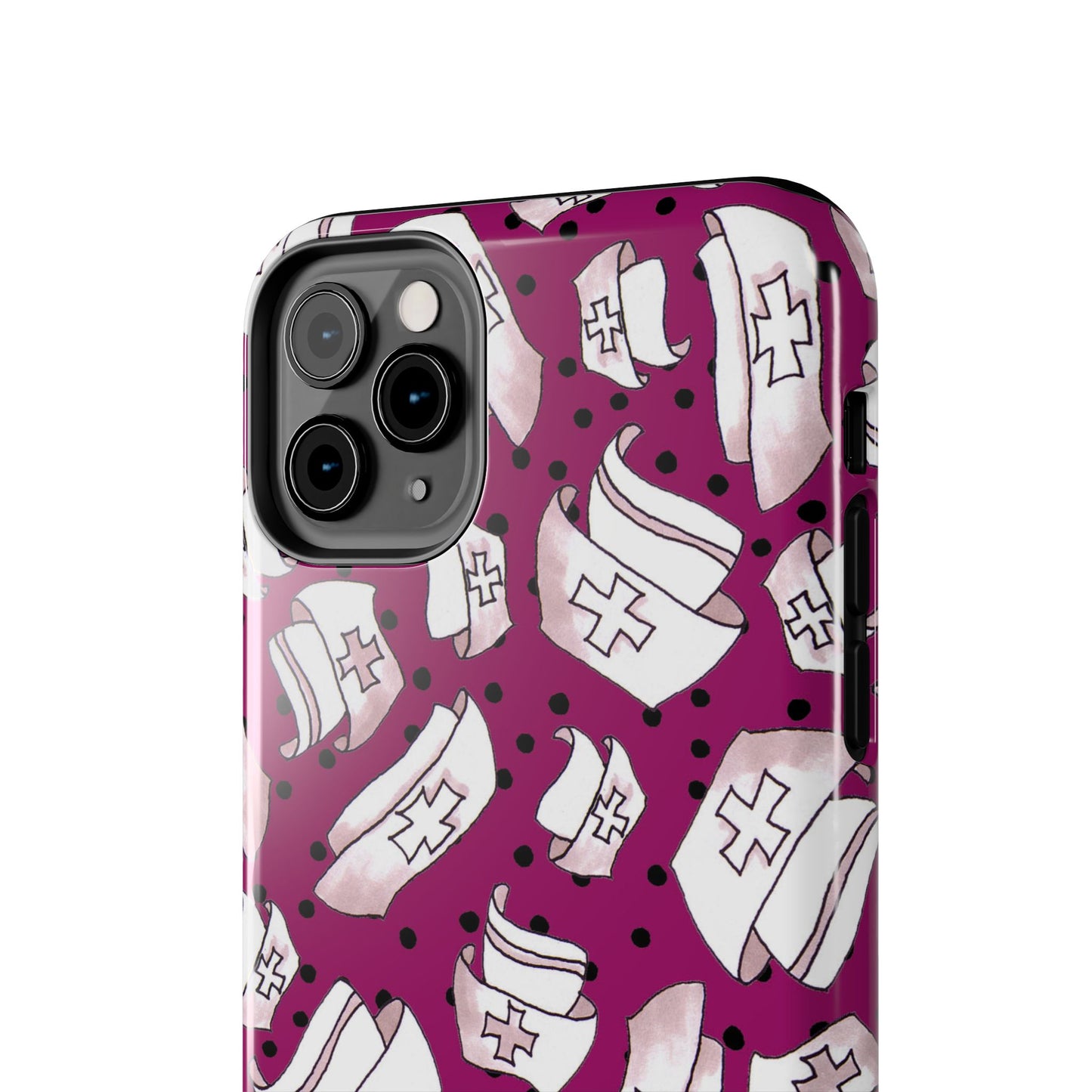 Med Hats Burgundy / Black Phone Case