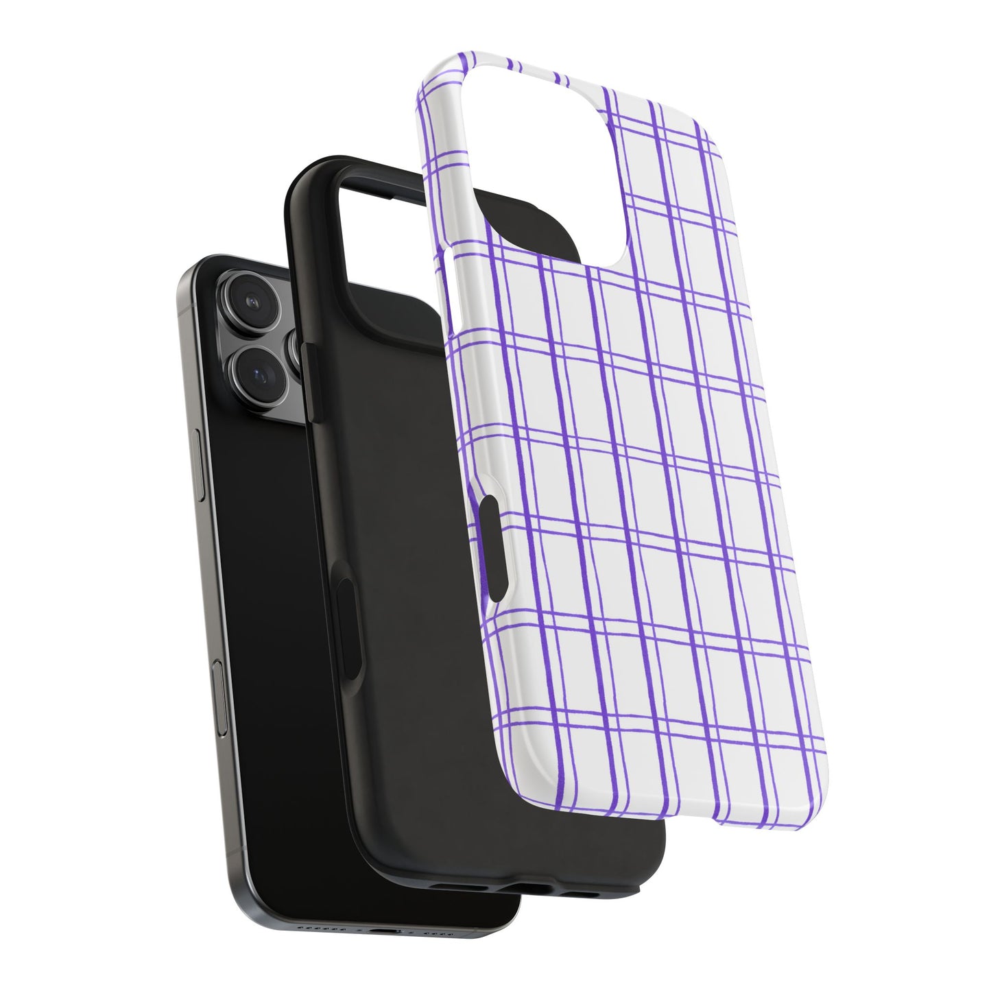Little Plaid White / Blue Phone Case
