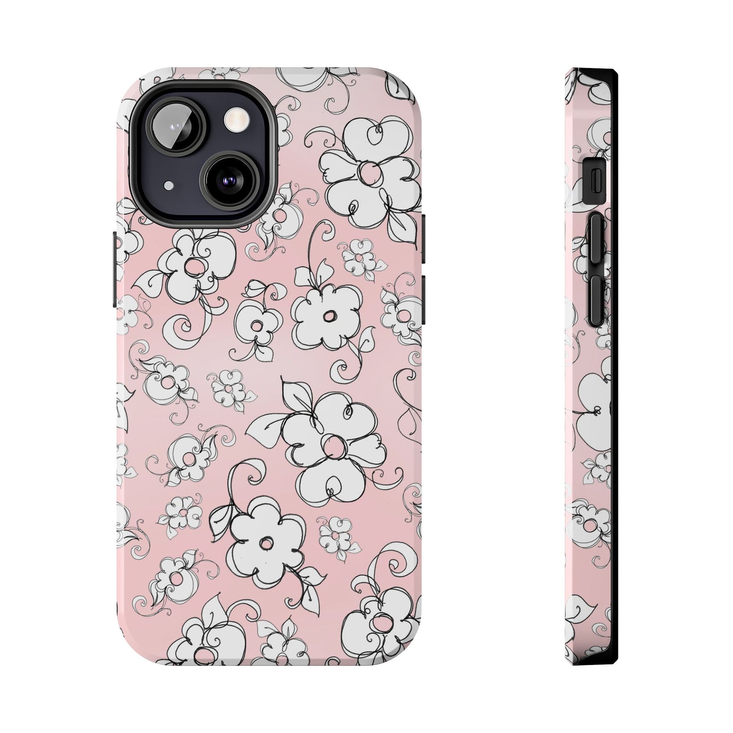 Lady Flowers Pink Sky Phone Case