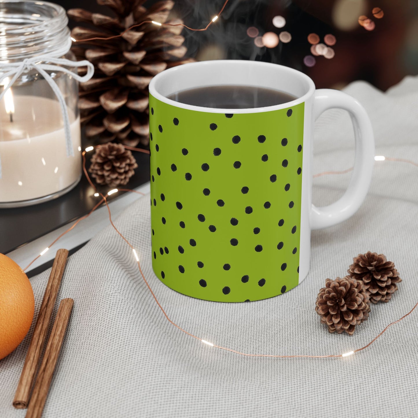 Dinky Dots Chartreuse / Black Cup