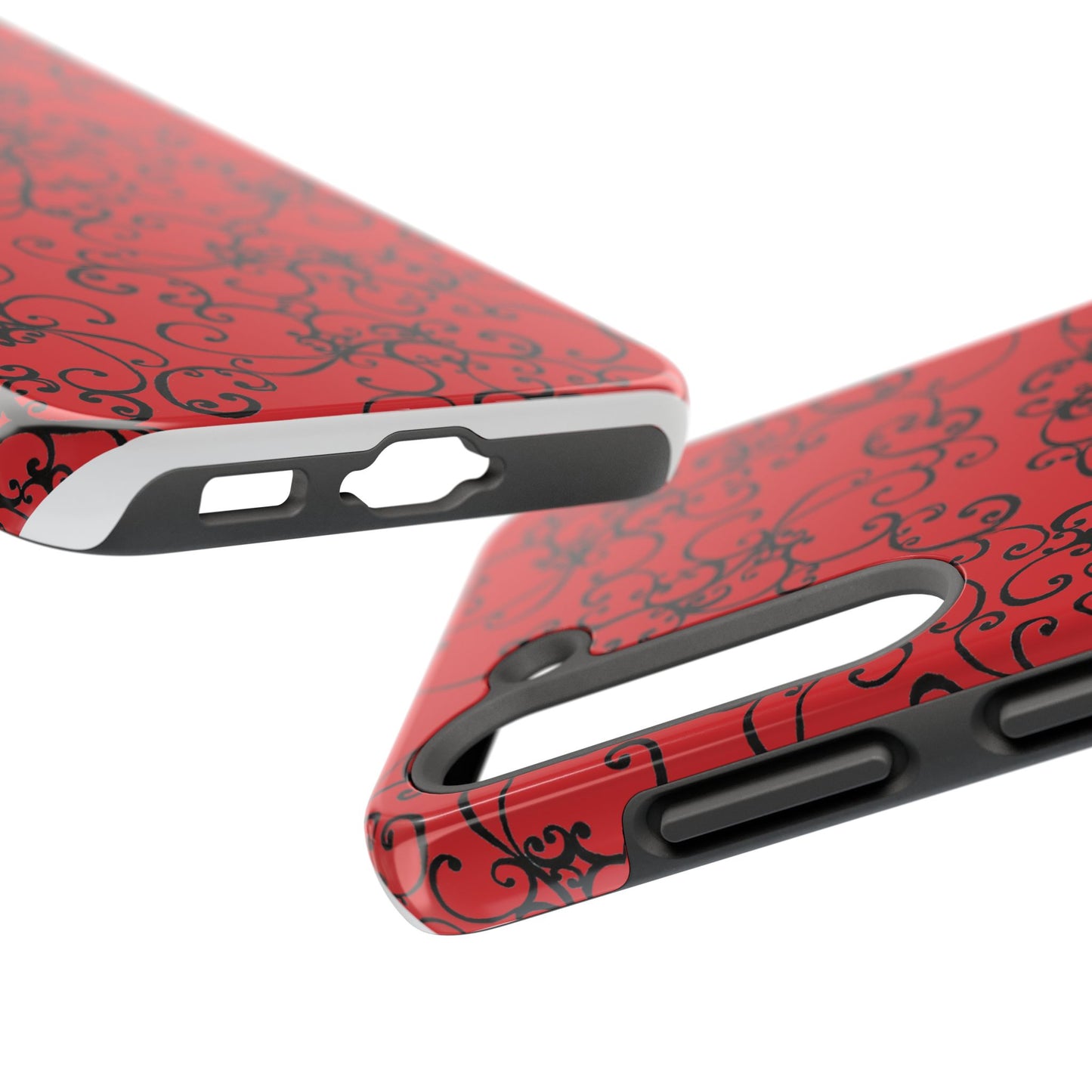 Elegant Scroll Red / Black Phone Case