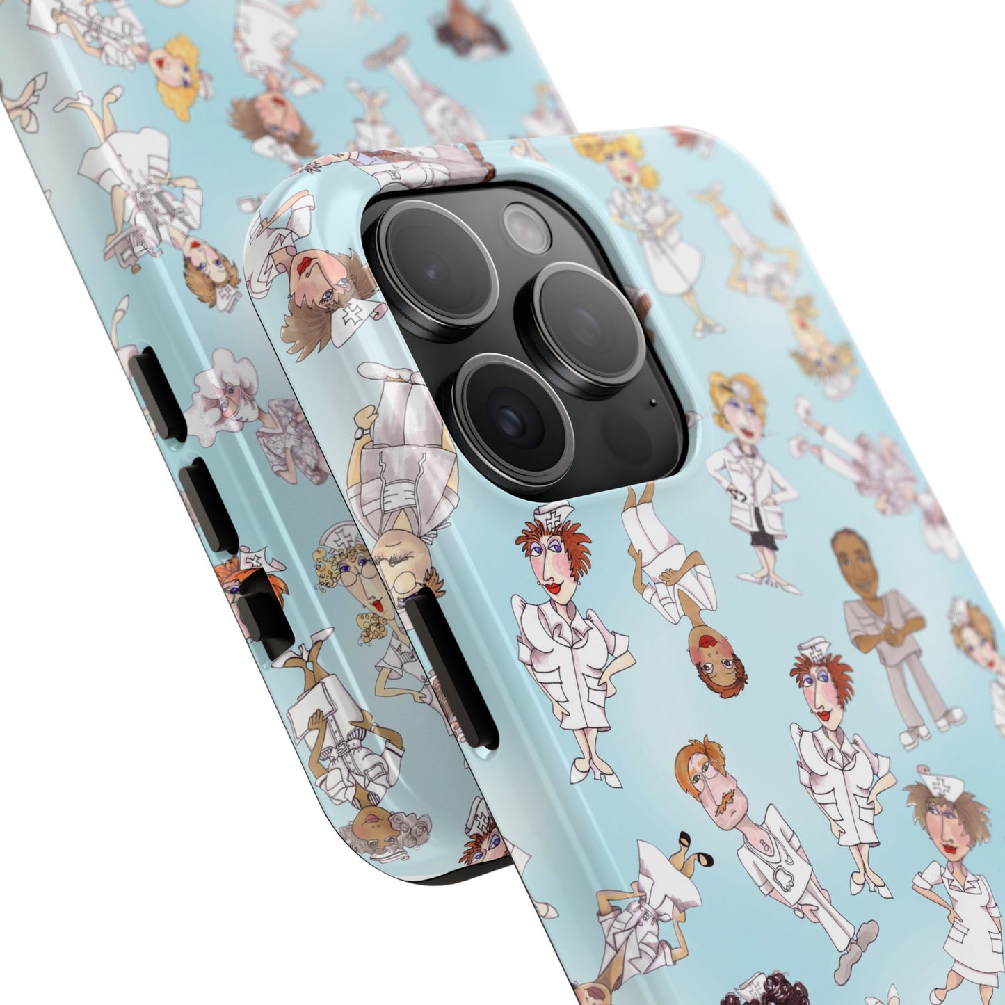 Tossed Nurses Aqua Phone Case