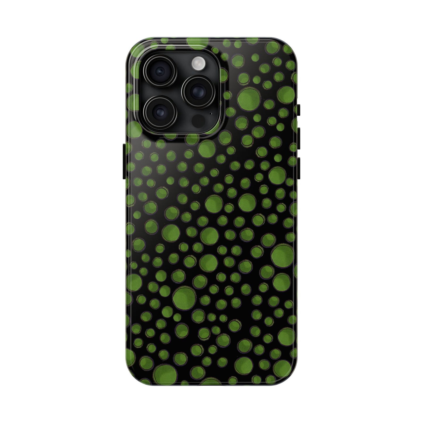 Dot Assortment Black / Green Phone Case