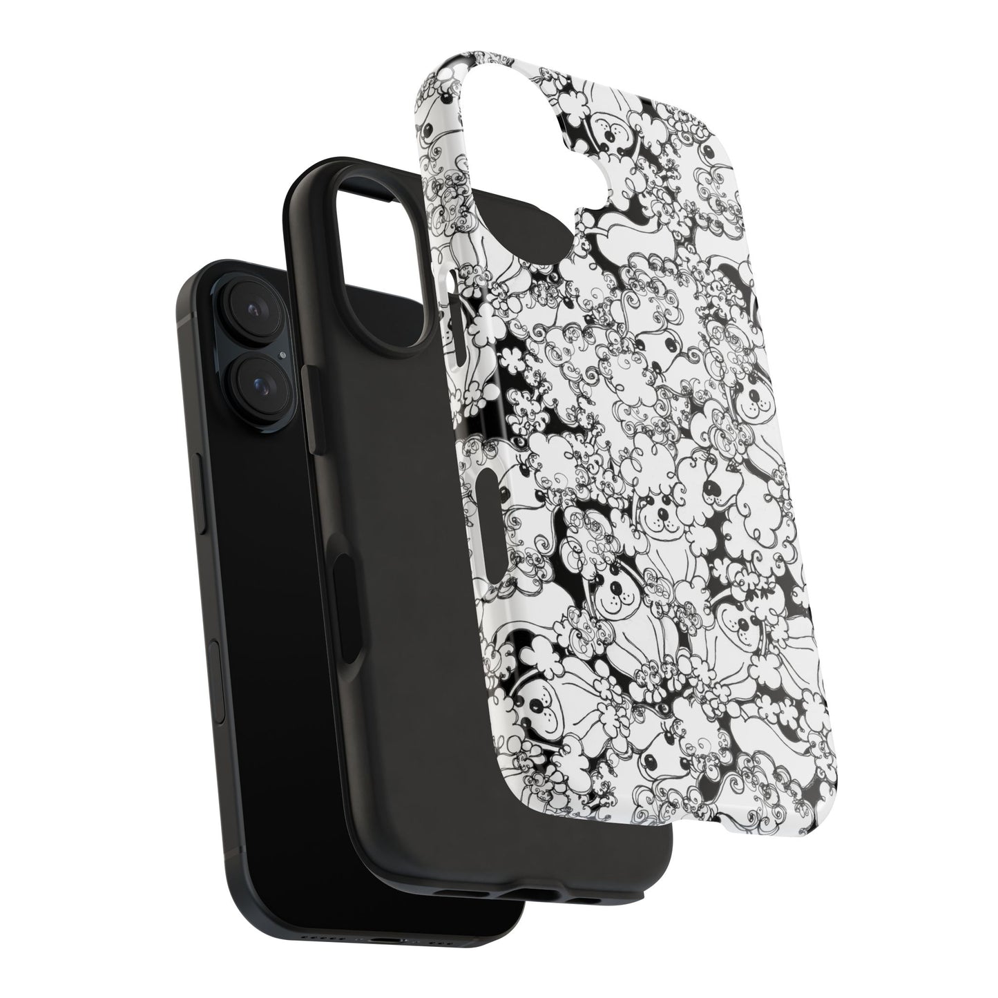 Poodle Party Black Phone Case