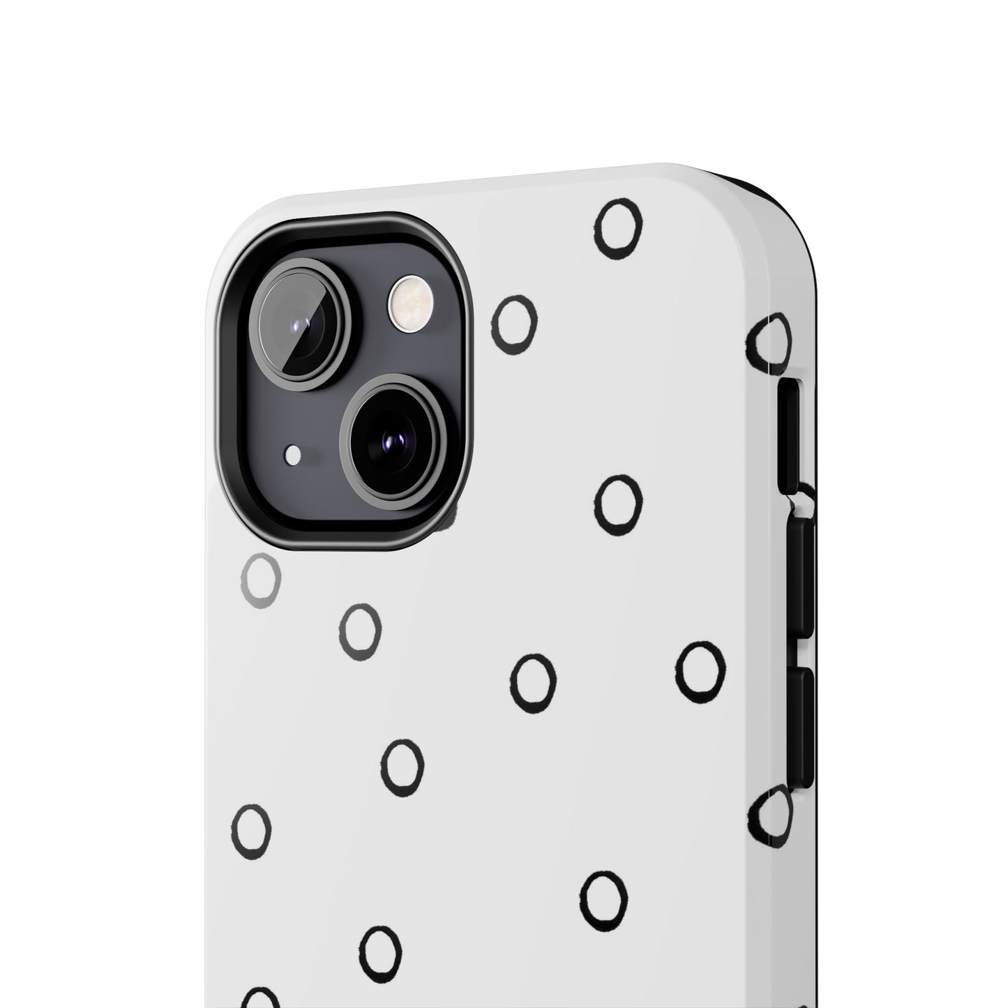 Open Dots White / Black Phone Case