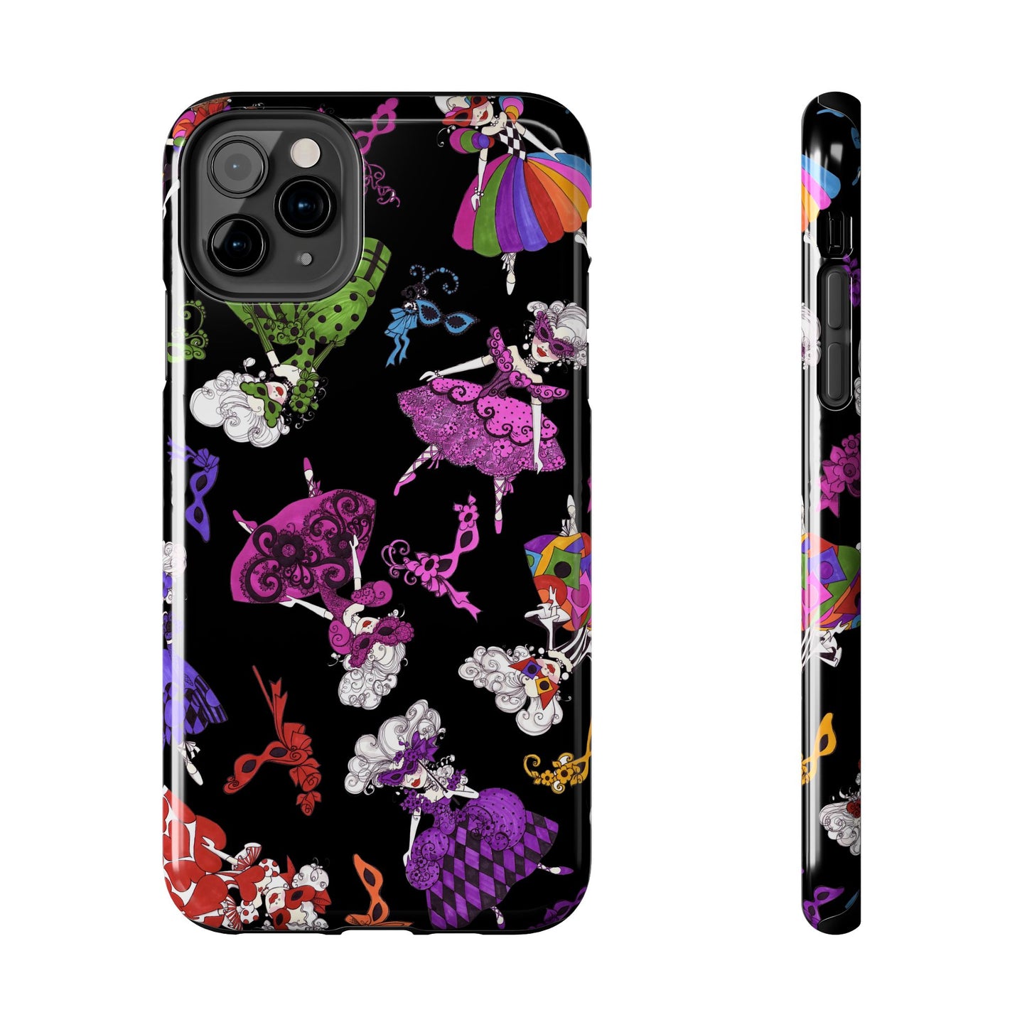 Tossed Masquerade Ladies Black Phone Case