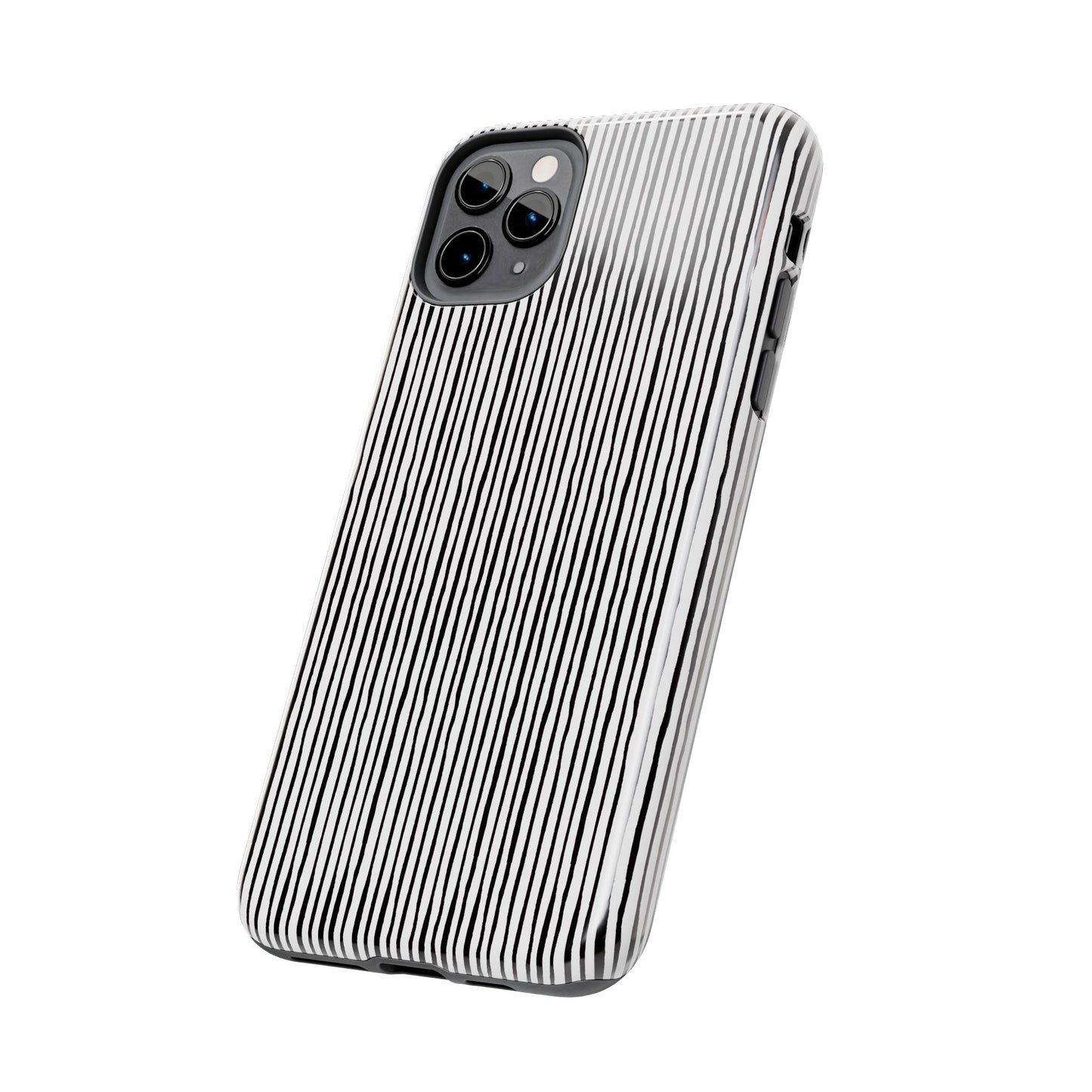 Quirky Pin Stripe White / Black Phone Case