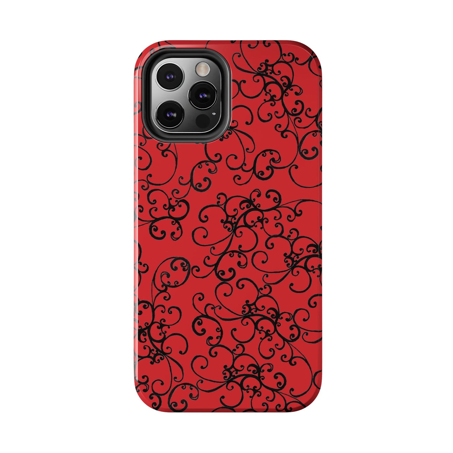 Elegant Scroll Red / Black Phone Case