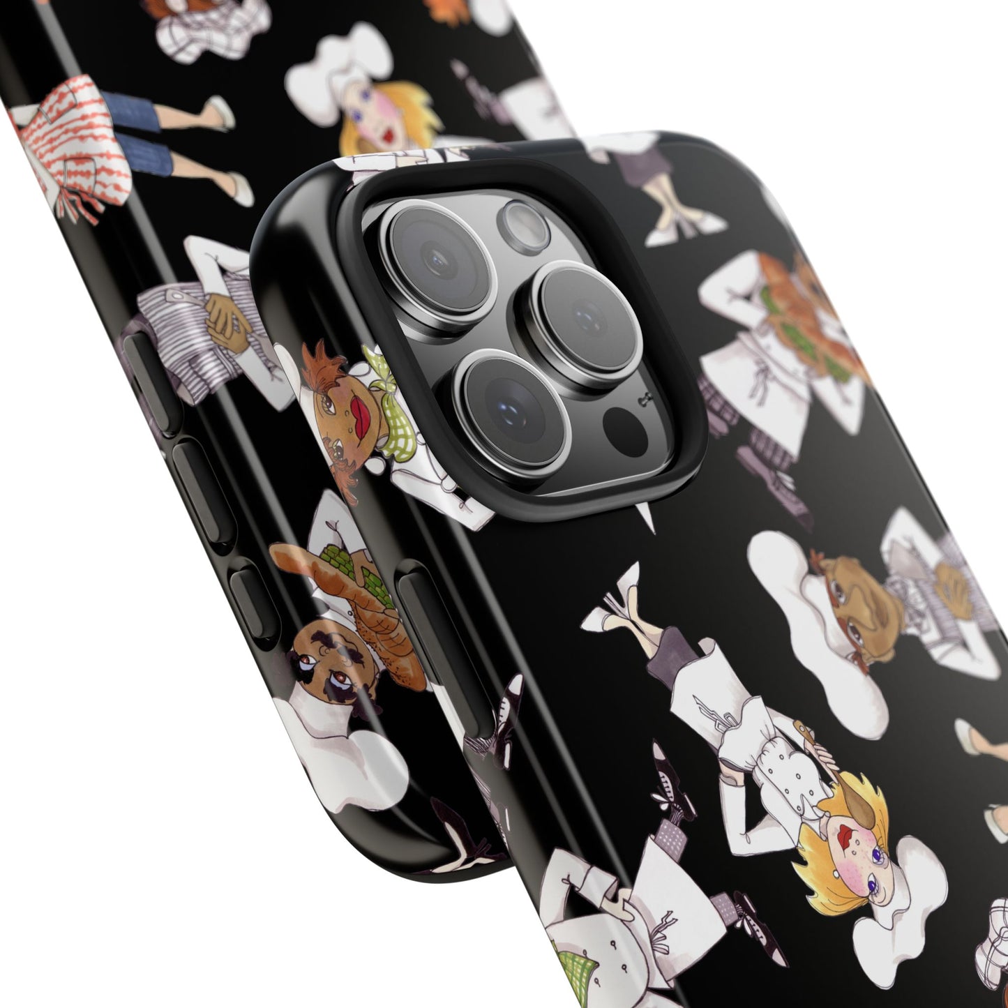 Tossed Chefs Black Phone Case