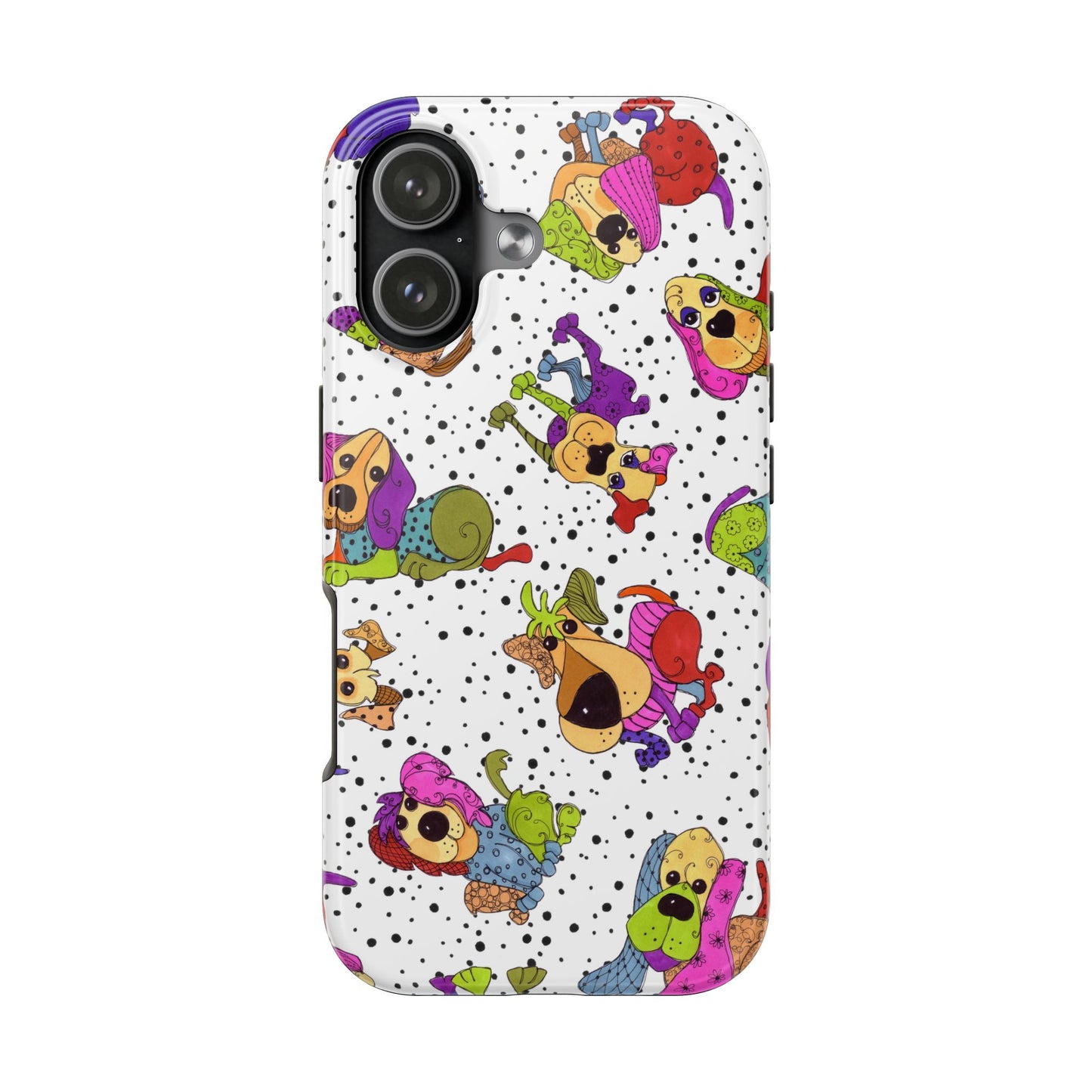 Tossed Happy Dogs White Phone Case