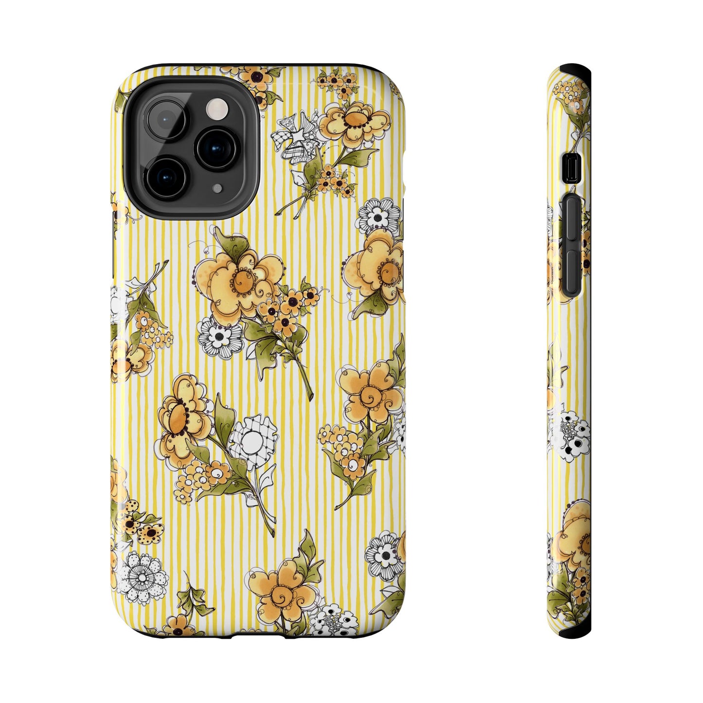 Bee Floral White / Yellow Phone Case