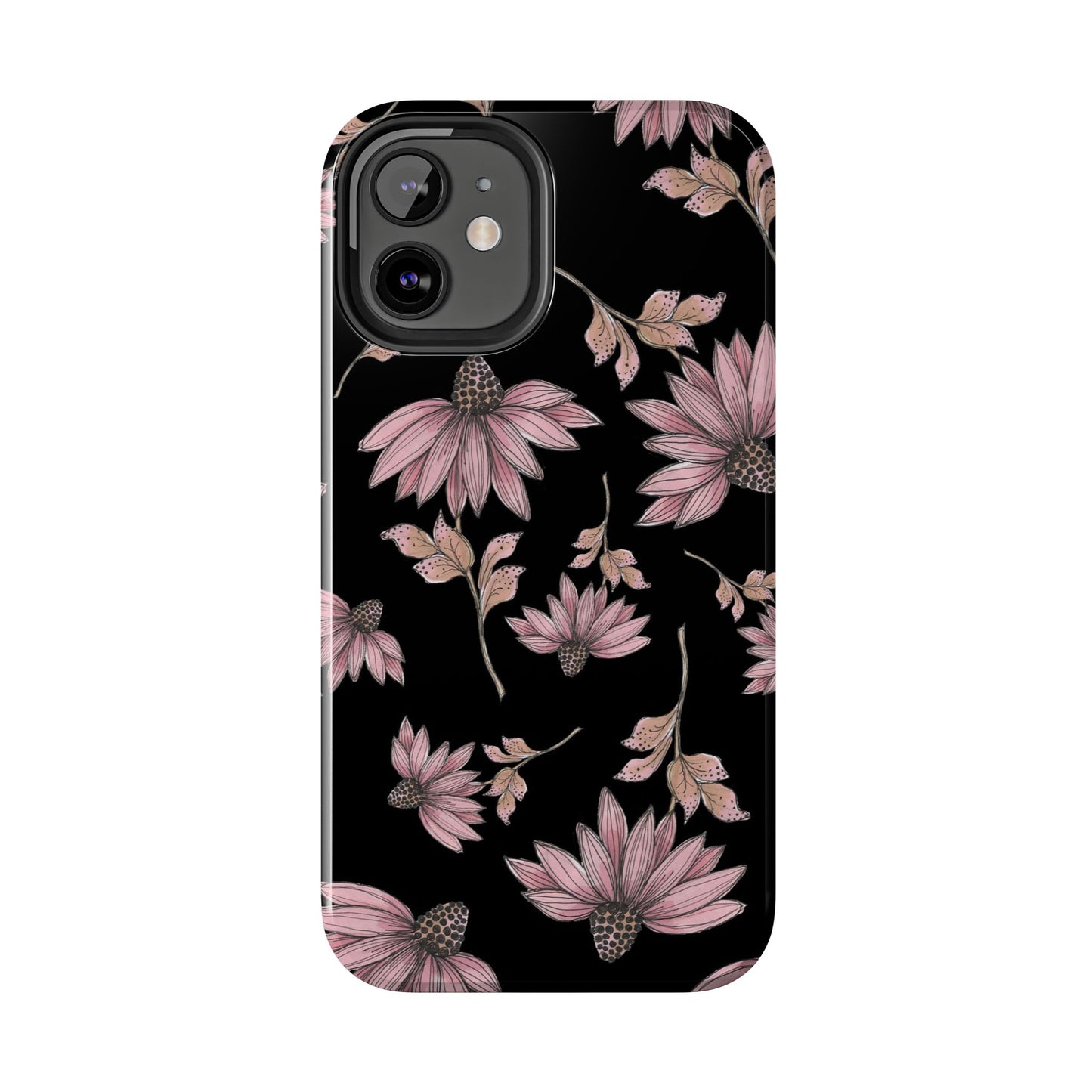 Wild Cone Flowers Black Phone Case