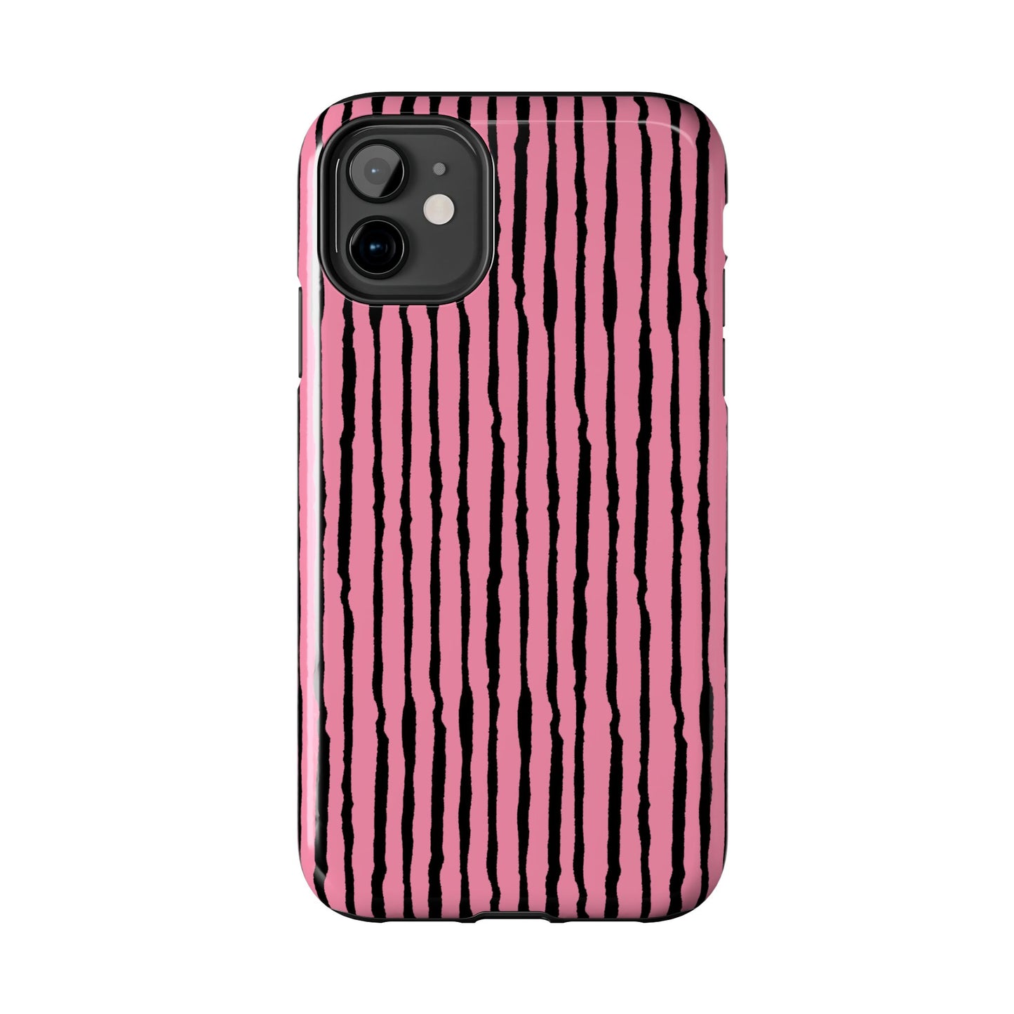 Sorta Stripe Pink / Black Phone Case