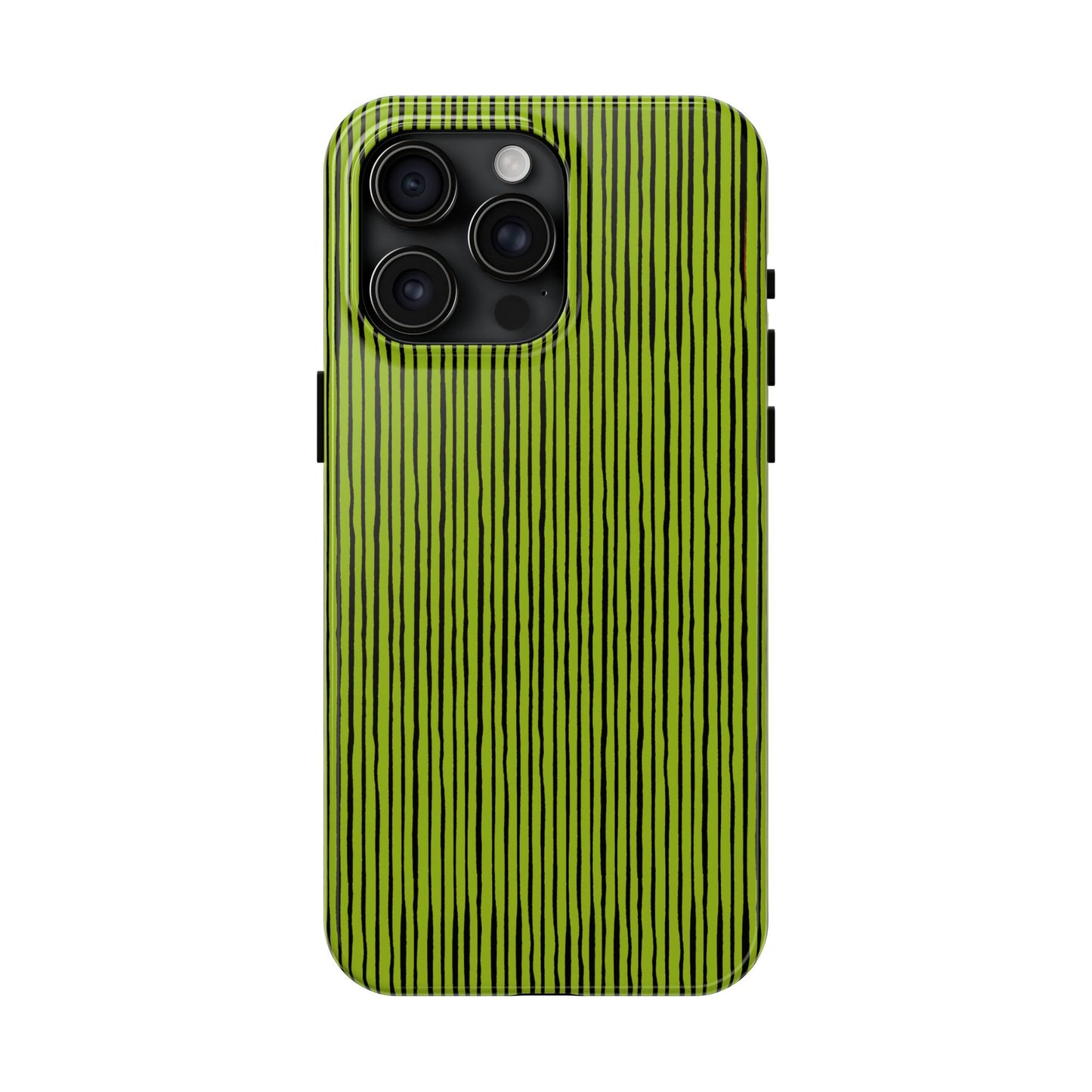 Quirky Pin Stripe Green / Black Phone Case