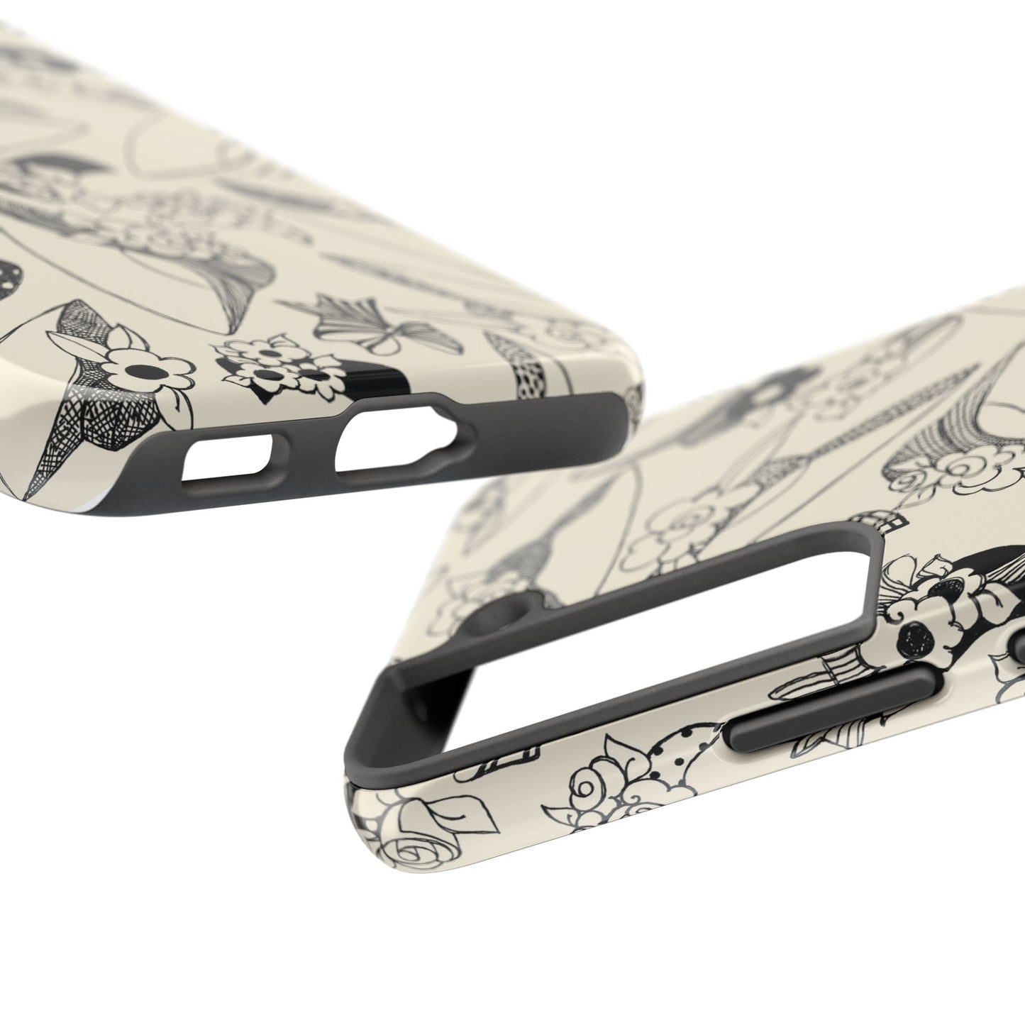 Millinery Ivory / Black Phone Case