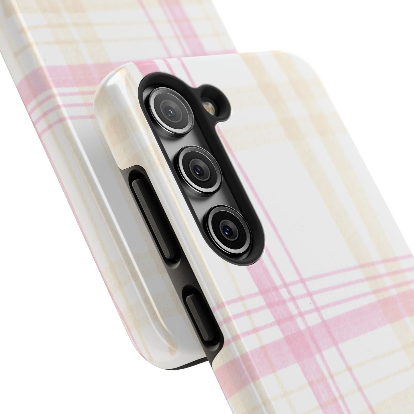 Flower Model Plaid Phone Case